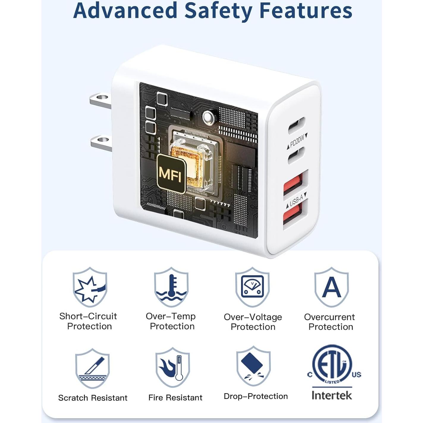 Cargador USB C 40W 4 Puertos MateStar - Carga Rápida