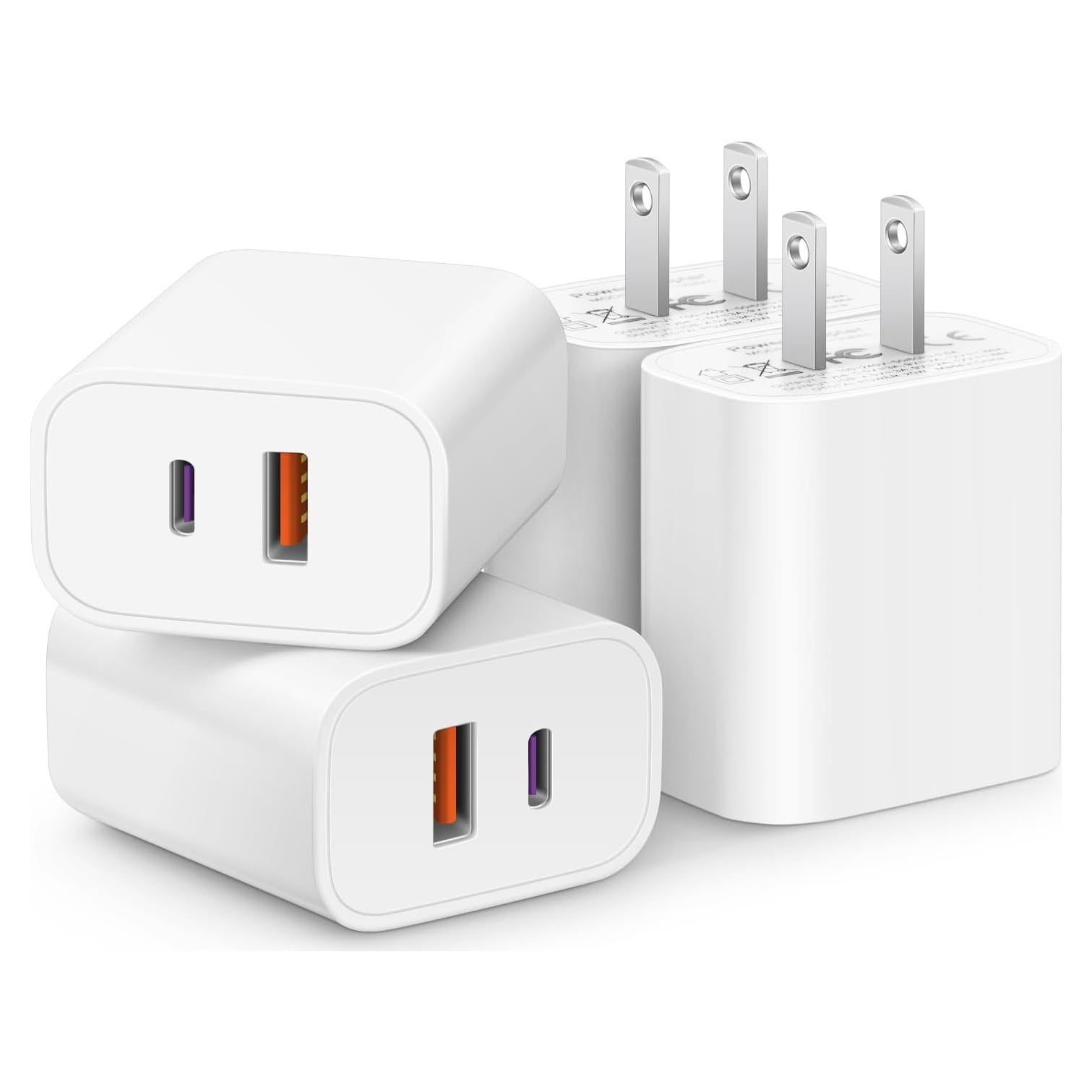 Cargador USB C Rápido 20W y USB-A 18W CXX - 4 Pack