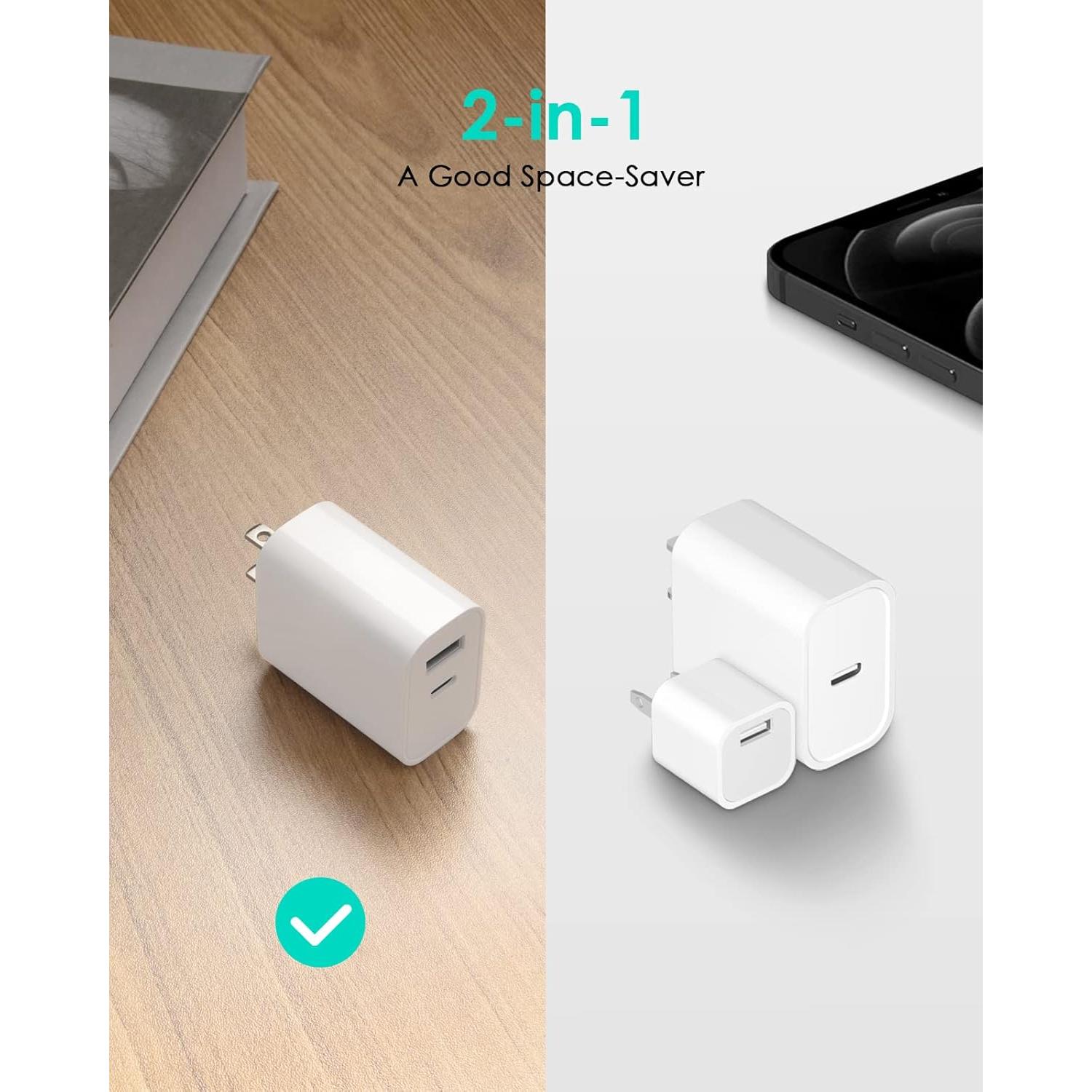 Cargador USB C Rápido 20W y USB-A 18W CXX - 4 Pack