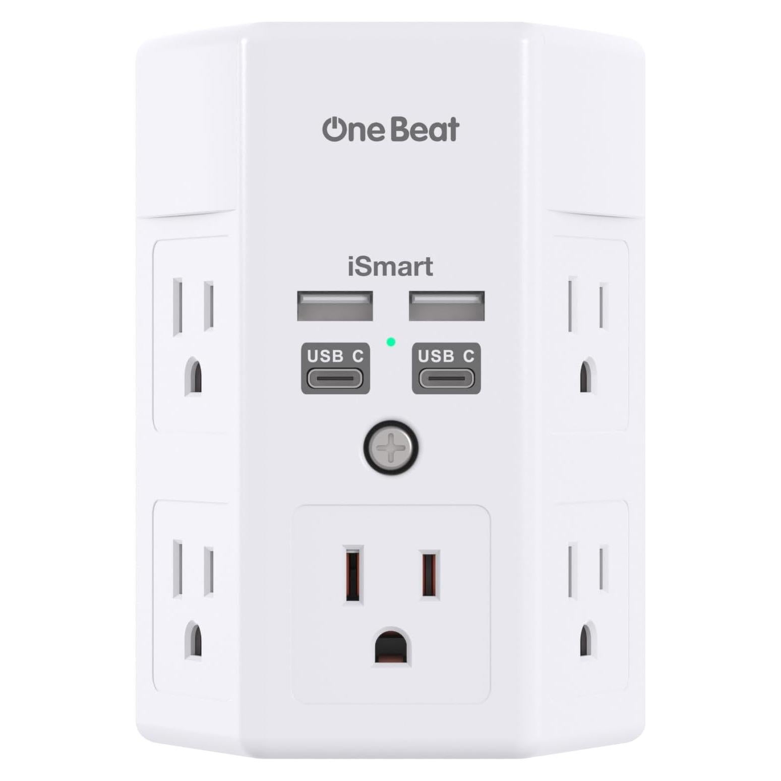 Extensor de Enchufe 5 Salidas + 4 USB C One Beat 1680J