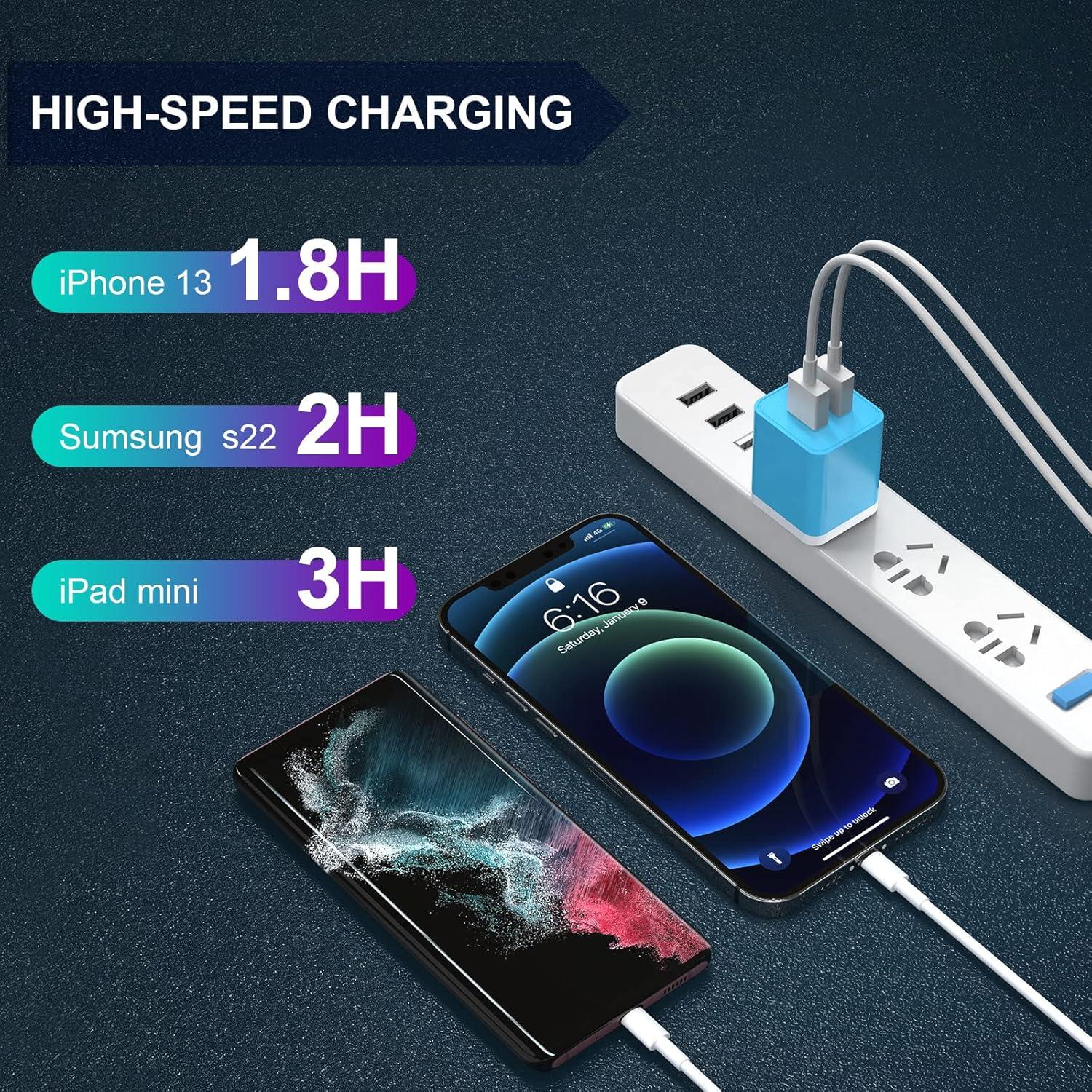 Cargador de Pared USB Doble Puerto iGENJUN 2.4A Colorido