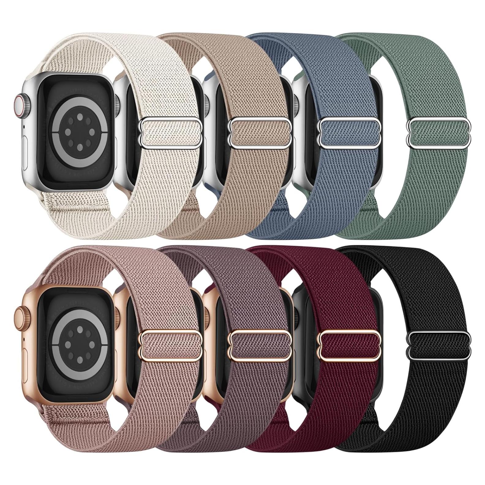 Paquete de 8 bandas elásticas Knossen para Apple Watch 38-49mm