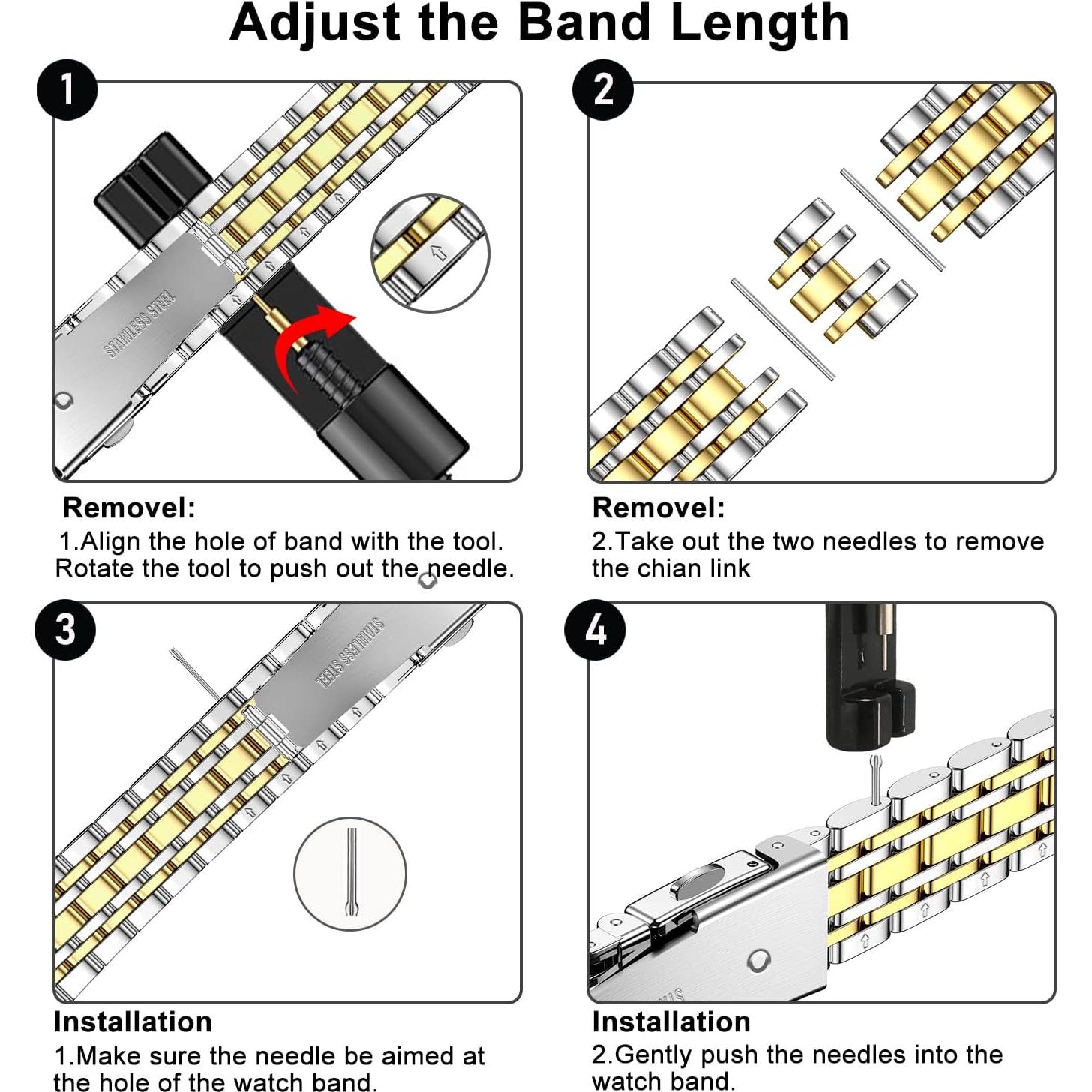 Banda de Metal Slim MioHHR para Apple Watch 38-42mm Plata/Oro
