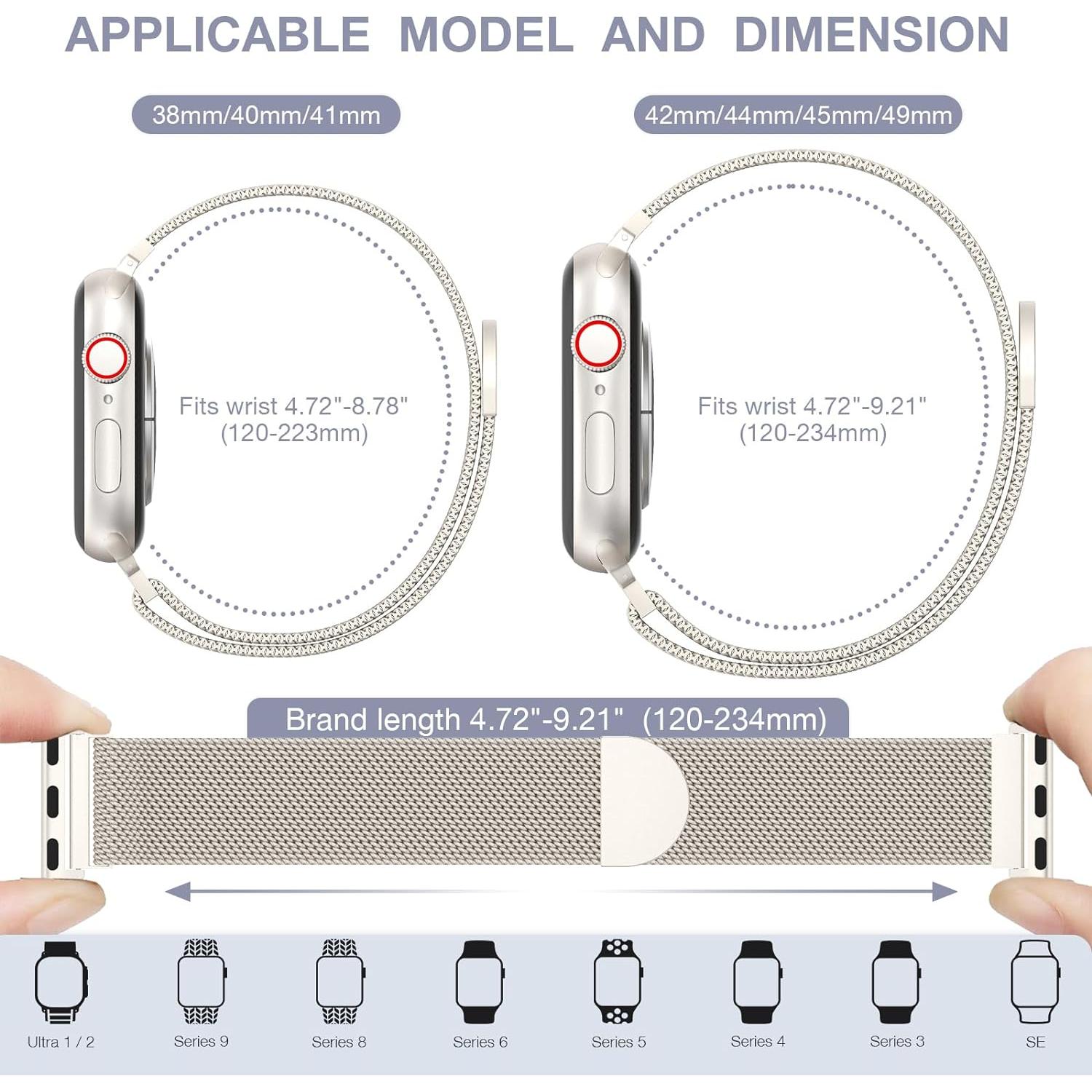 Correa Magnética de Acero Inoxidable BELONGME para Apple Watch 38-49mm