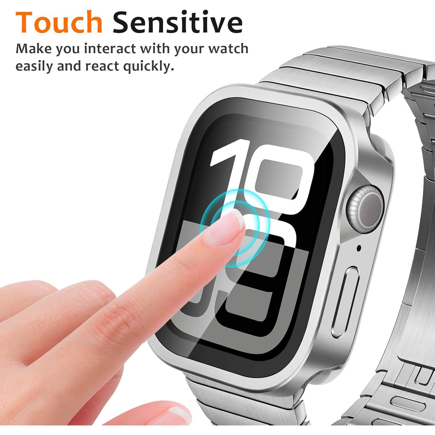 Funda de metal Amizee para Apple Watch 46mm Serie 10 Plata