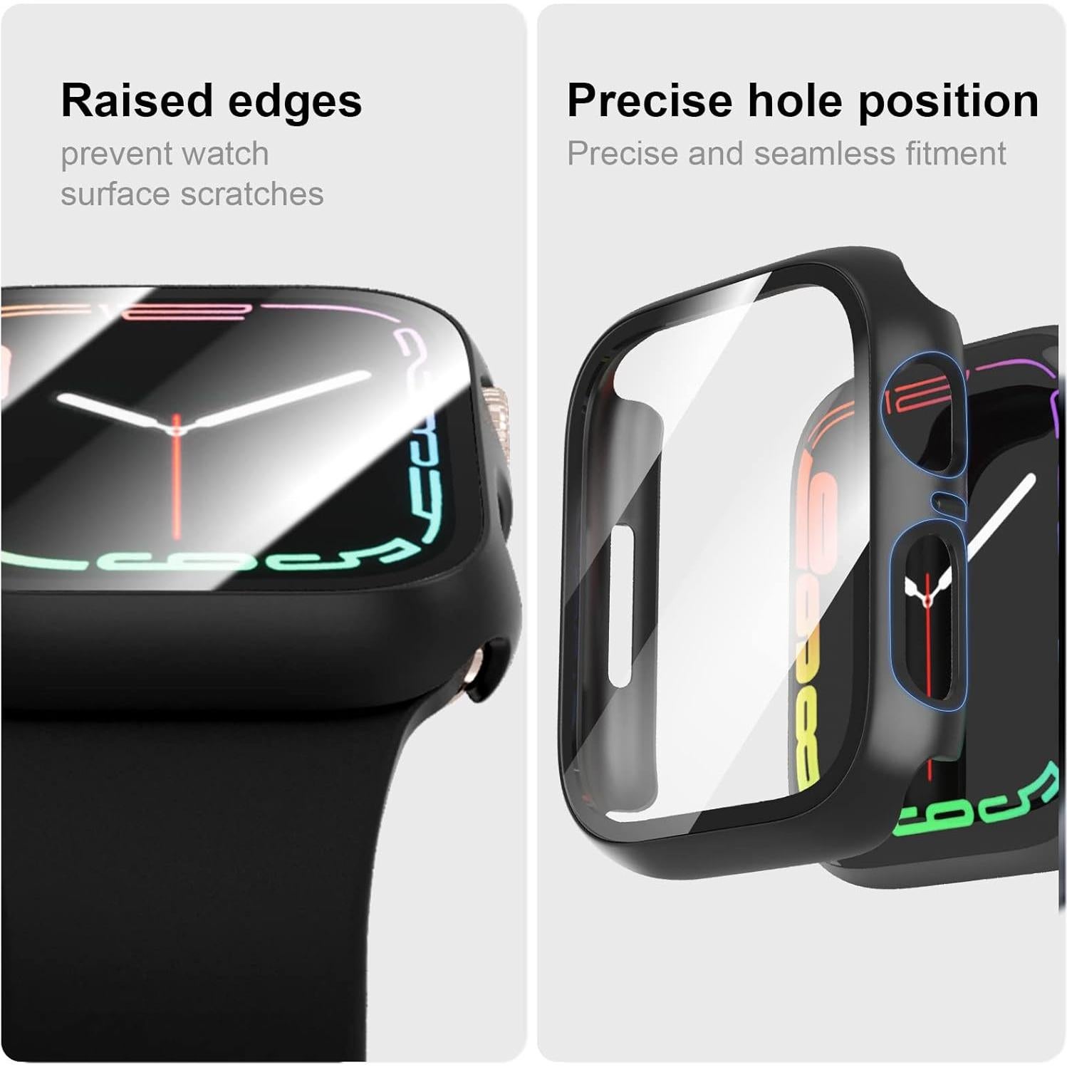 Paquete de 6 fundas JERXUN para Apple Watch 41mm Series 9/8/7