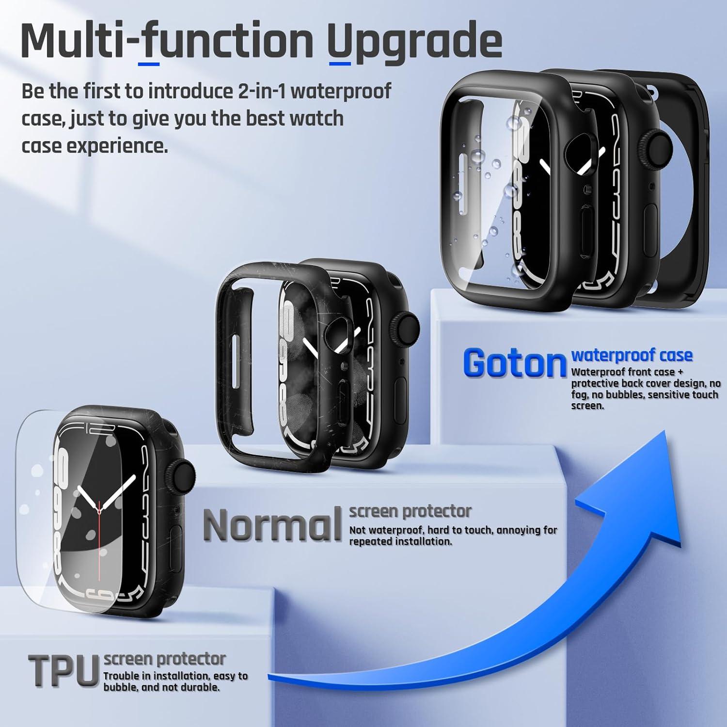 Funda Impermeable 2 en 1 Goton para Apple Watch 45mm - Protector Pantalla