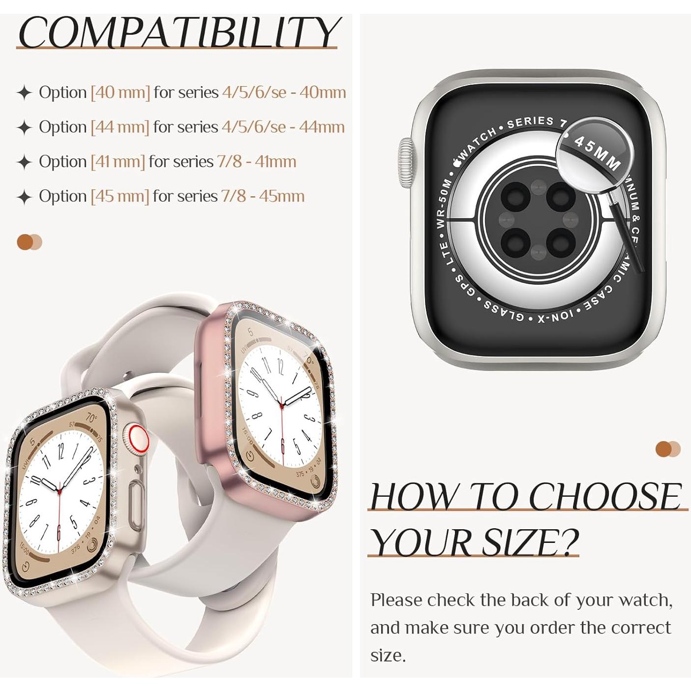 Goton Funda Brillante para Apple Watch 40mm SE Series 6 5 4