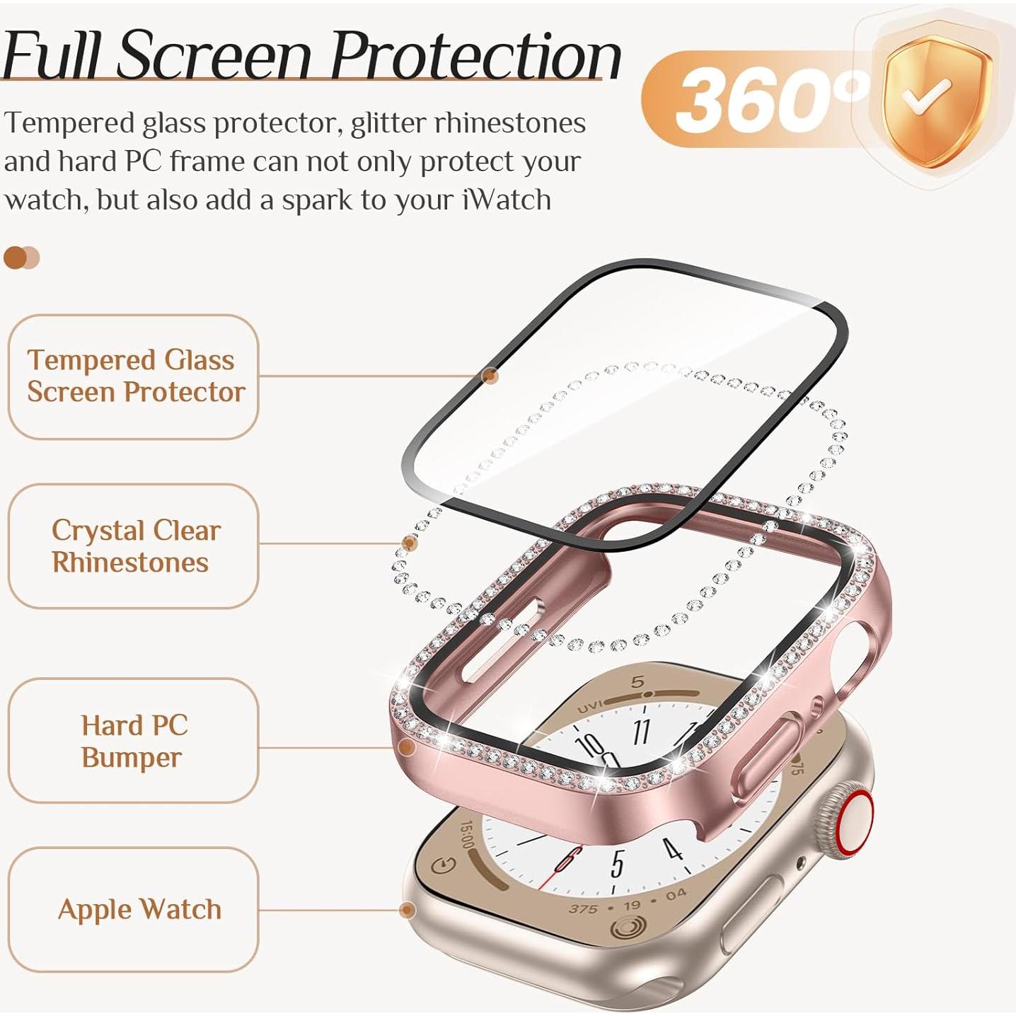 Goton Funda Brillante para Apple Watch 40mm SE Series 6 5 4