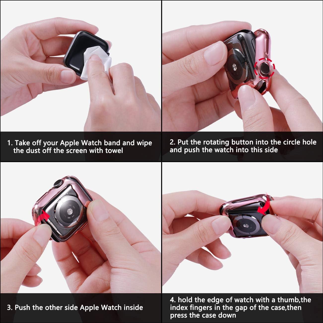 Funda GEAK para Apple Watch 40mm Series 5/4 - 3 Piezas TPU