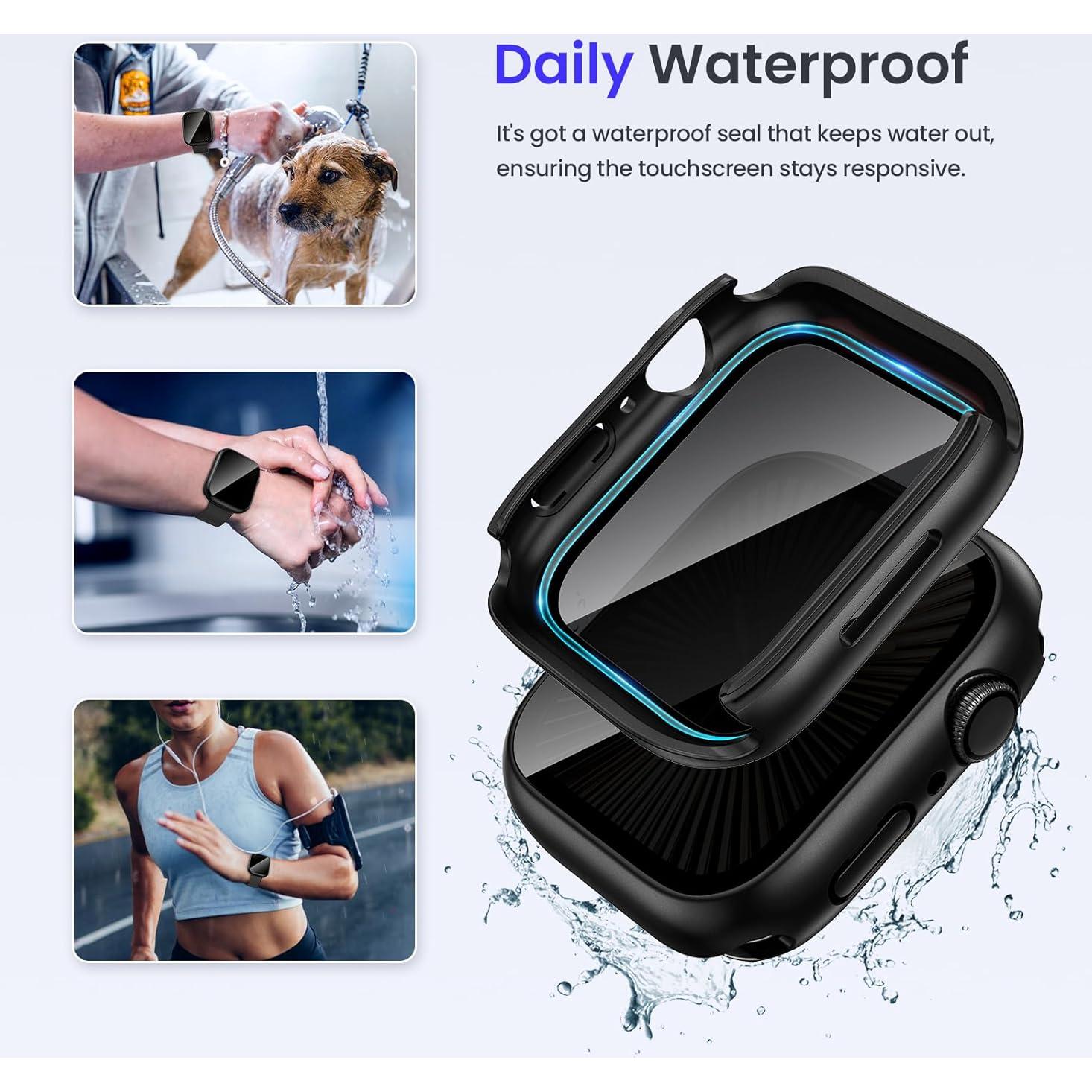 Funda Impermeable Goton para Apple Watch 40-49mm, Negro Mate