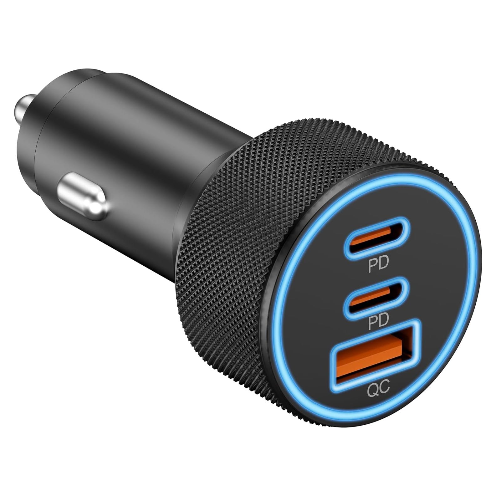Cargador de coche USB C KENHAO 67W 3 Puertos Carga Rápida