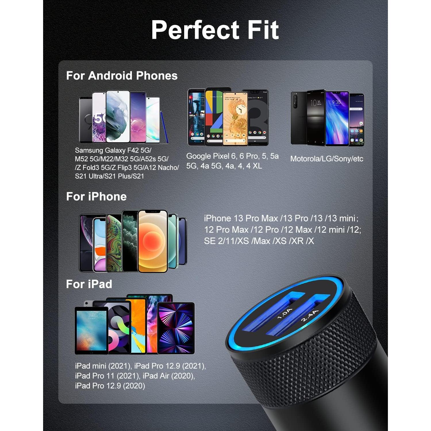 Cargador de Coche AILKIN Doble Puerto USB 3.4A Negro