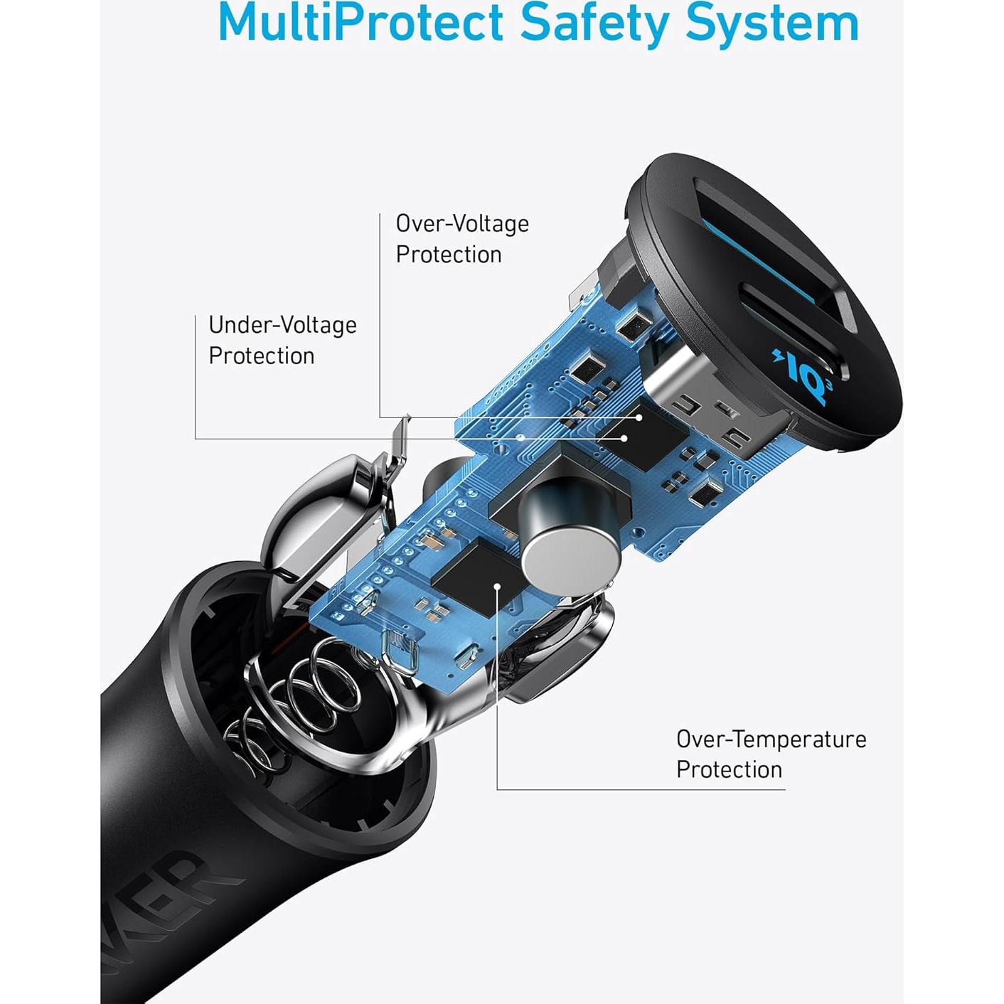 Cargador de Coche USB-C Anker A2741011 30W 2 Puertos