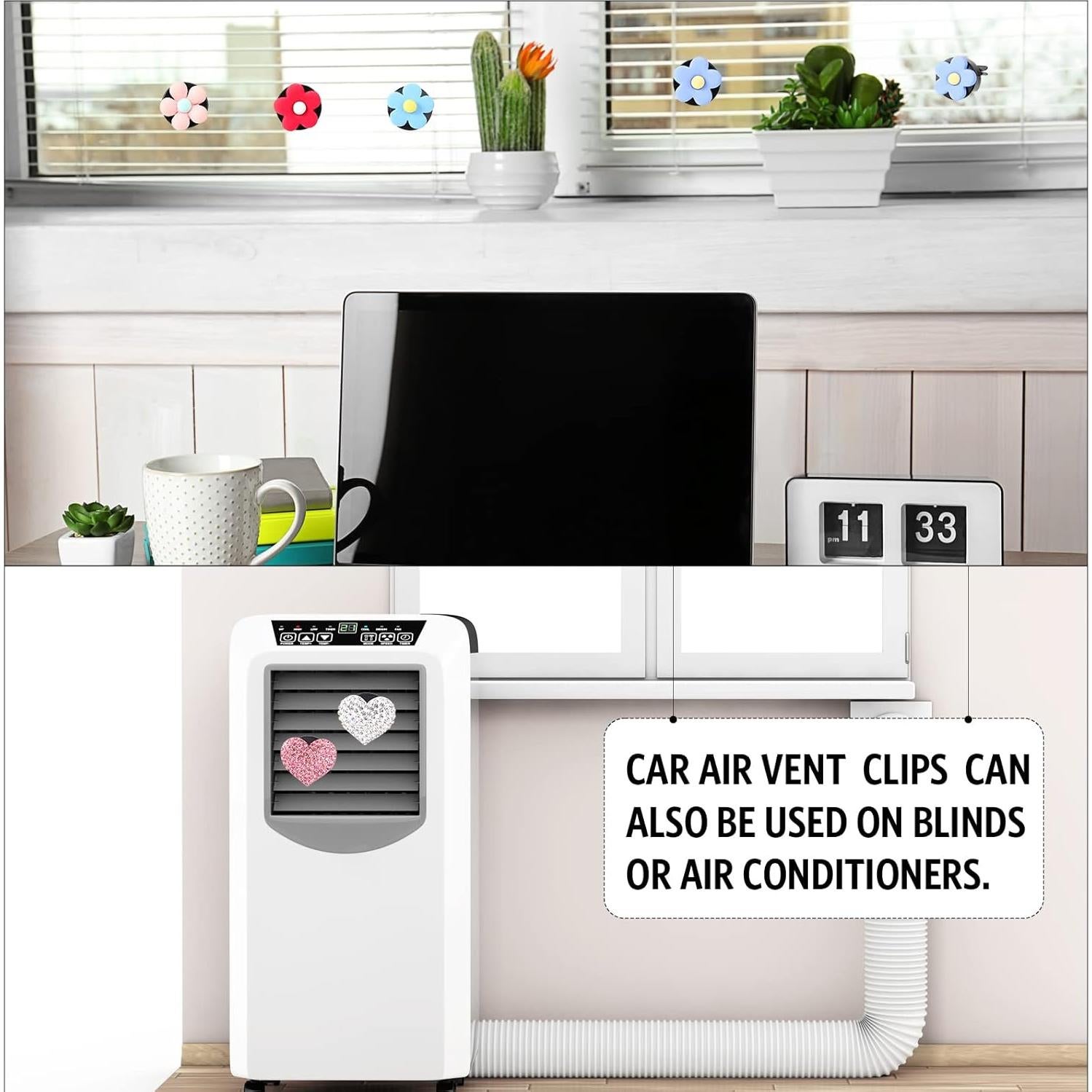 100 Clips de Metal para Ventilación de Auto Tallew 40x24mm