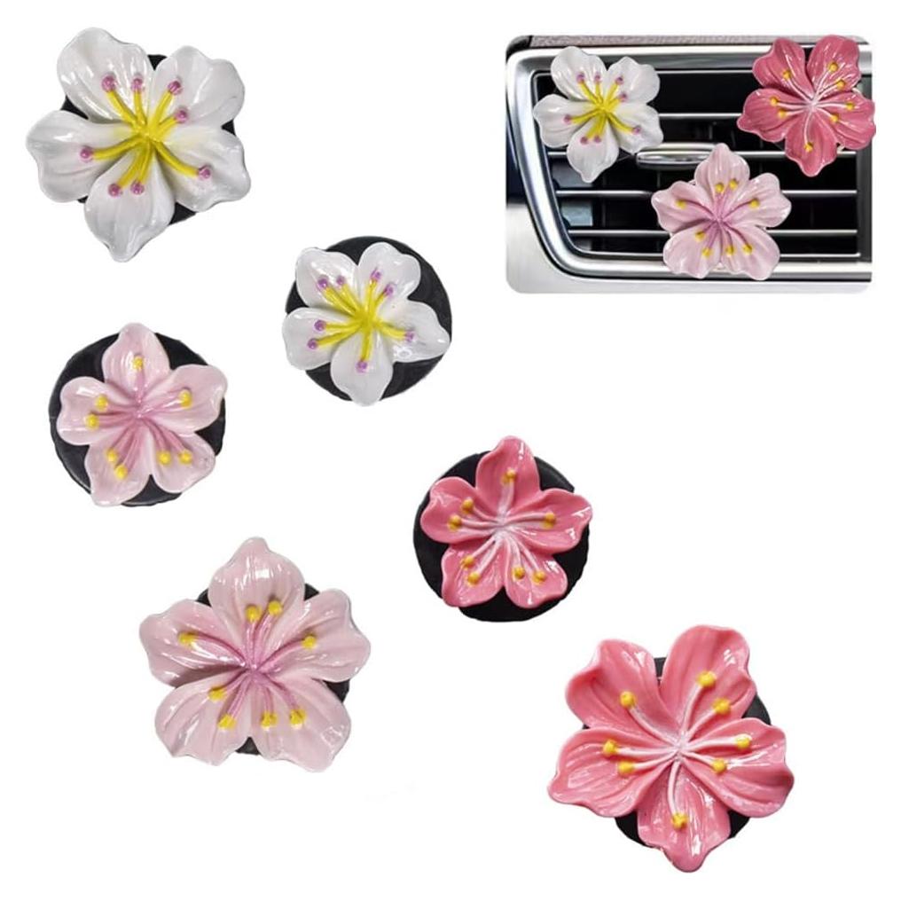 Clips Ambientadores para Auto UPCSKDA 6 PCS Flor Durazno