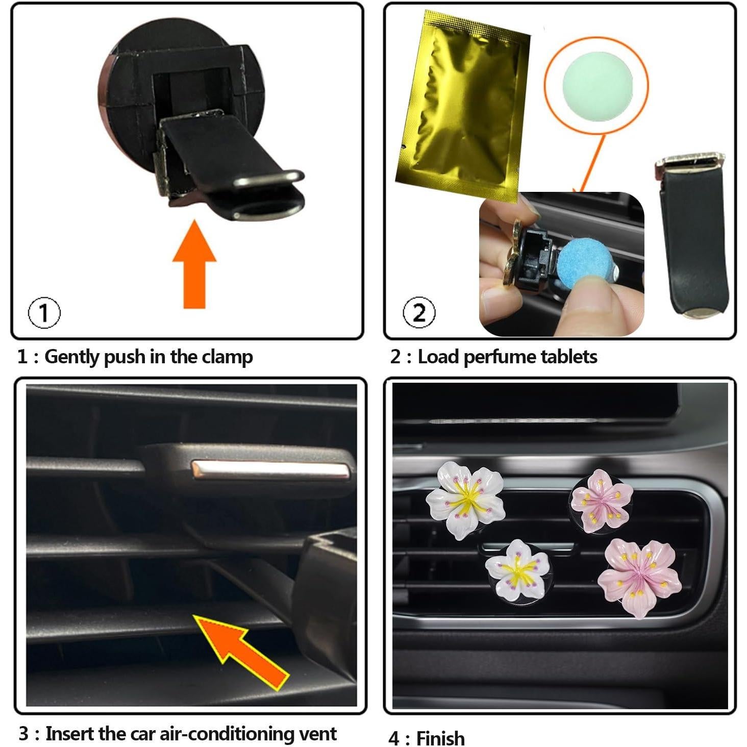 Clips Ambientadores para Auto UPCSKDA 6 PCS Flor Durazno