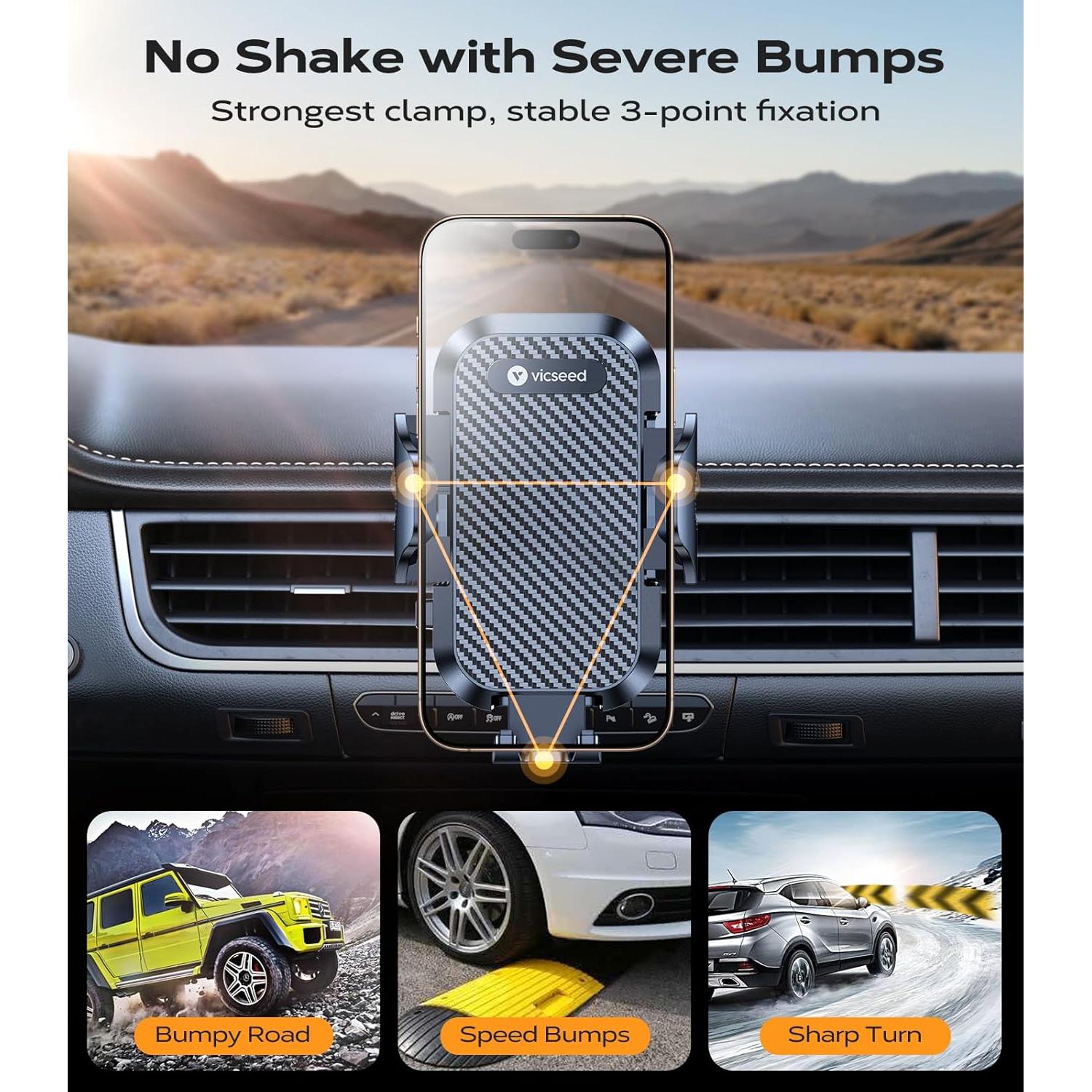 Soporte para Teléfono de Coche VICSEED Ultra Estable Negro