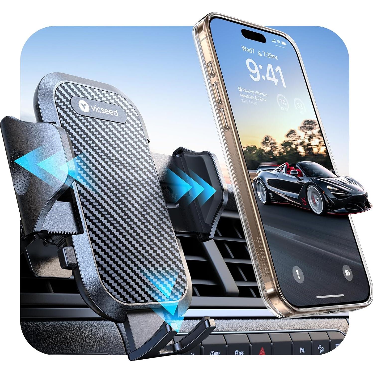 Soporte para Teléfono de Coche VICSEED Ultra Estable Negro