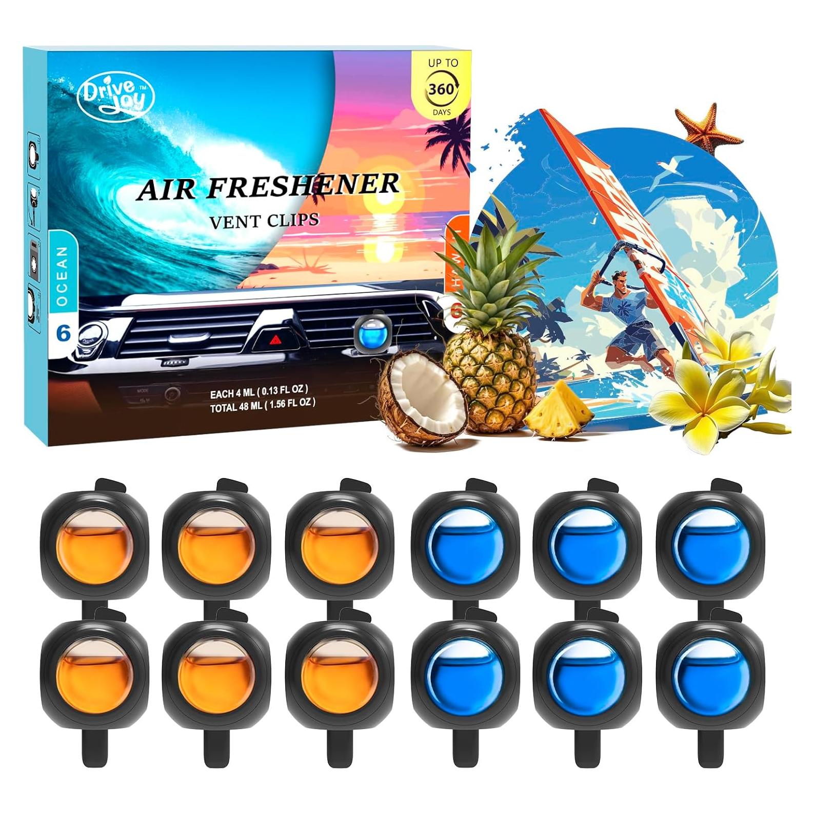 Ambientadores para Auto DRIVEJOY, Paquete de 12, Océano y Hawaiano