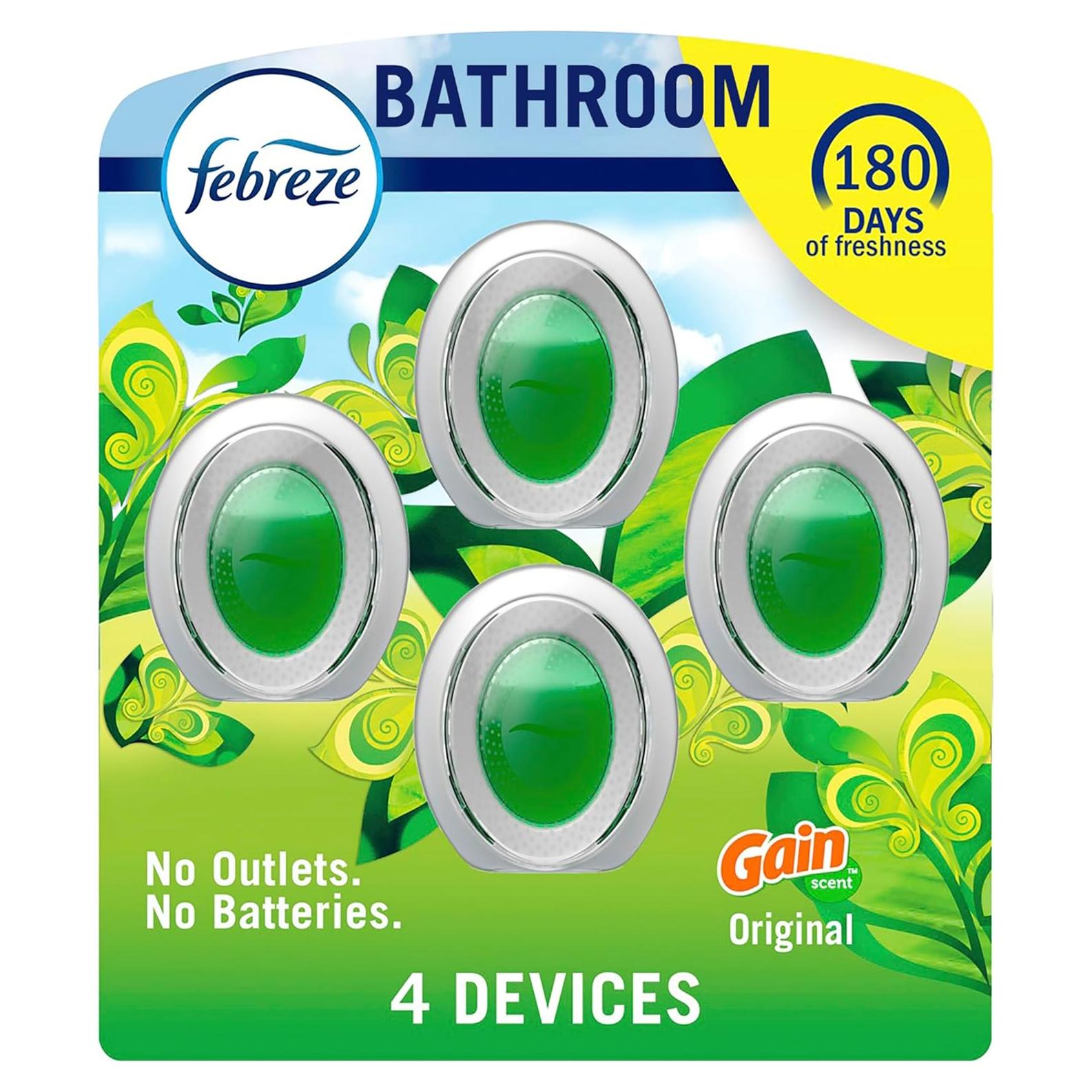 Ambientador Febreze Gain Original, 4 unidades, combate olores