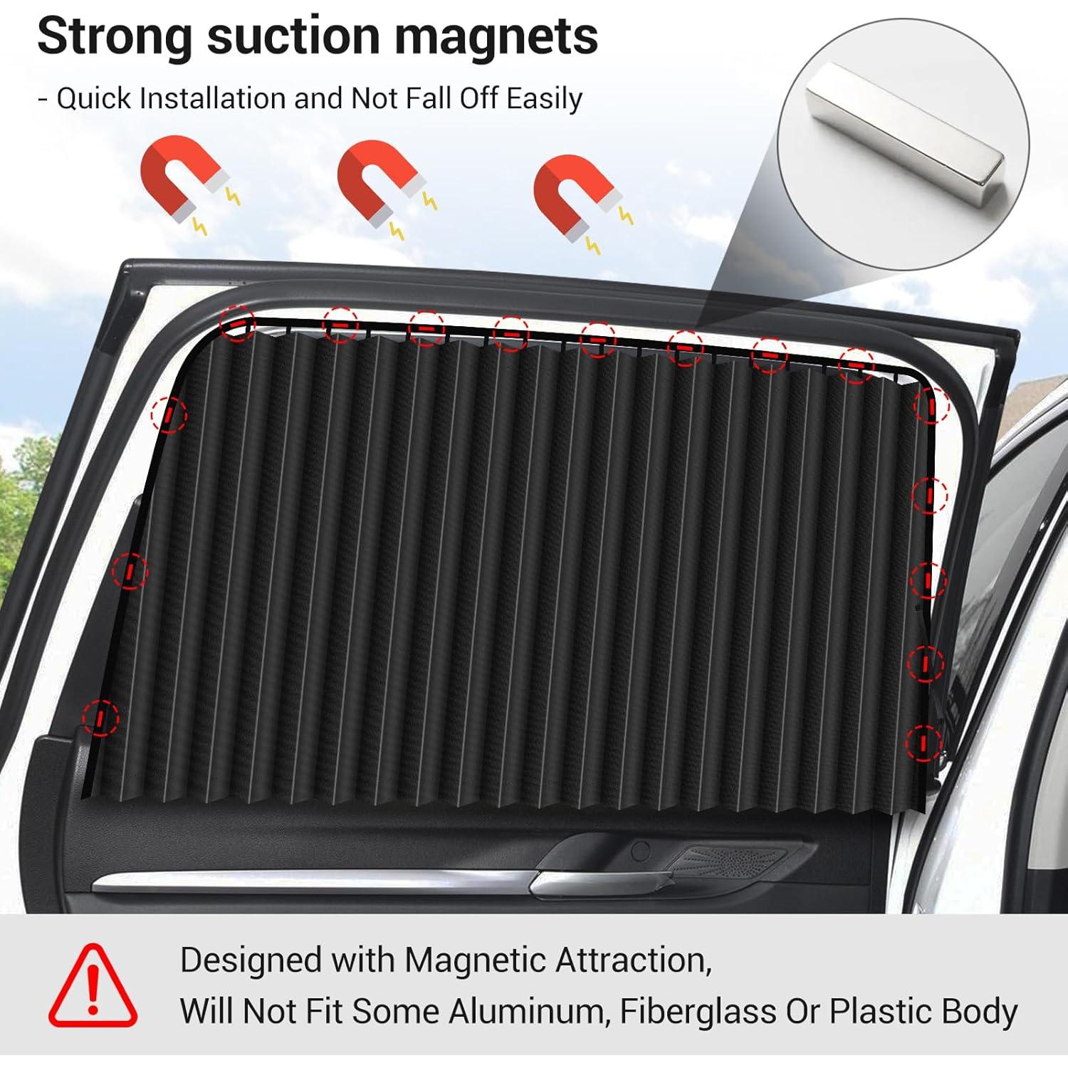 Cortinas Sombra de Ventana Lateral ZATOOTO 4 Pcs Negro