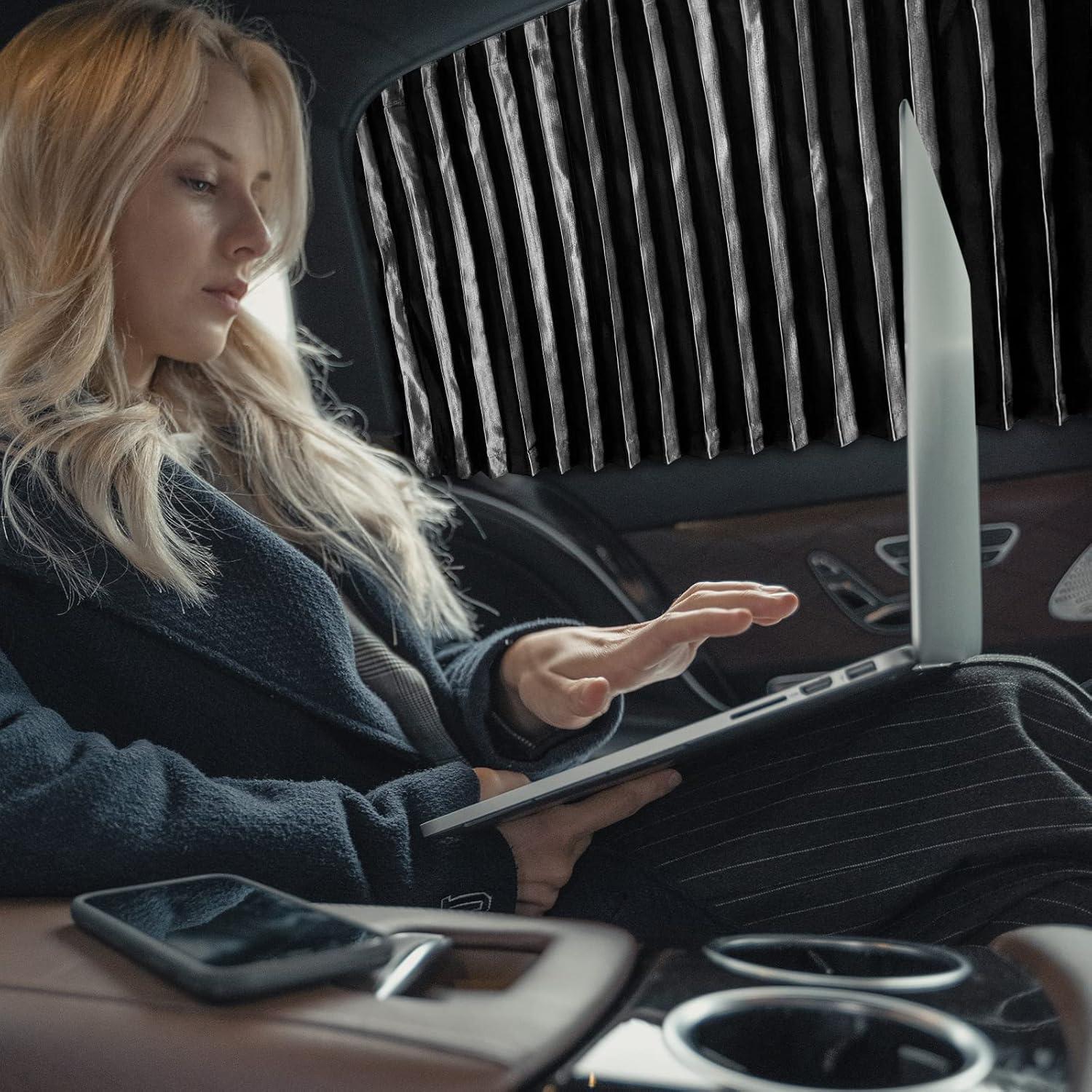 Cortinas Sombra de Ventana Lateral ZATOOTO 4 Pcs Negro