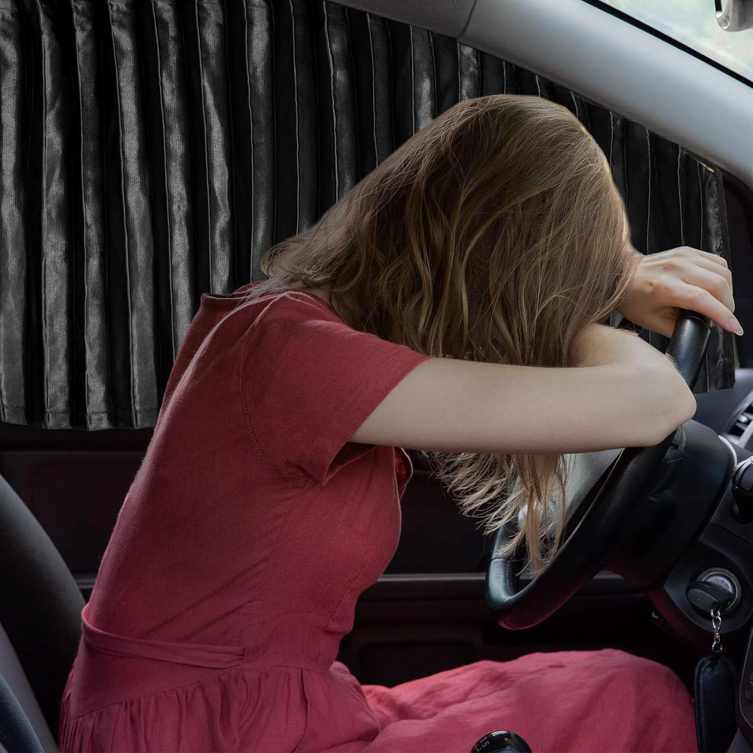 Cortinas Sombra de Ventana Lateral ZATOOTO 4 Pcs Negro