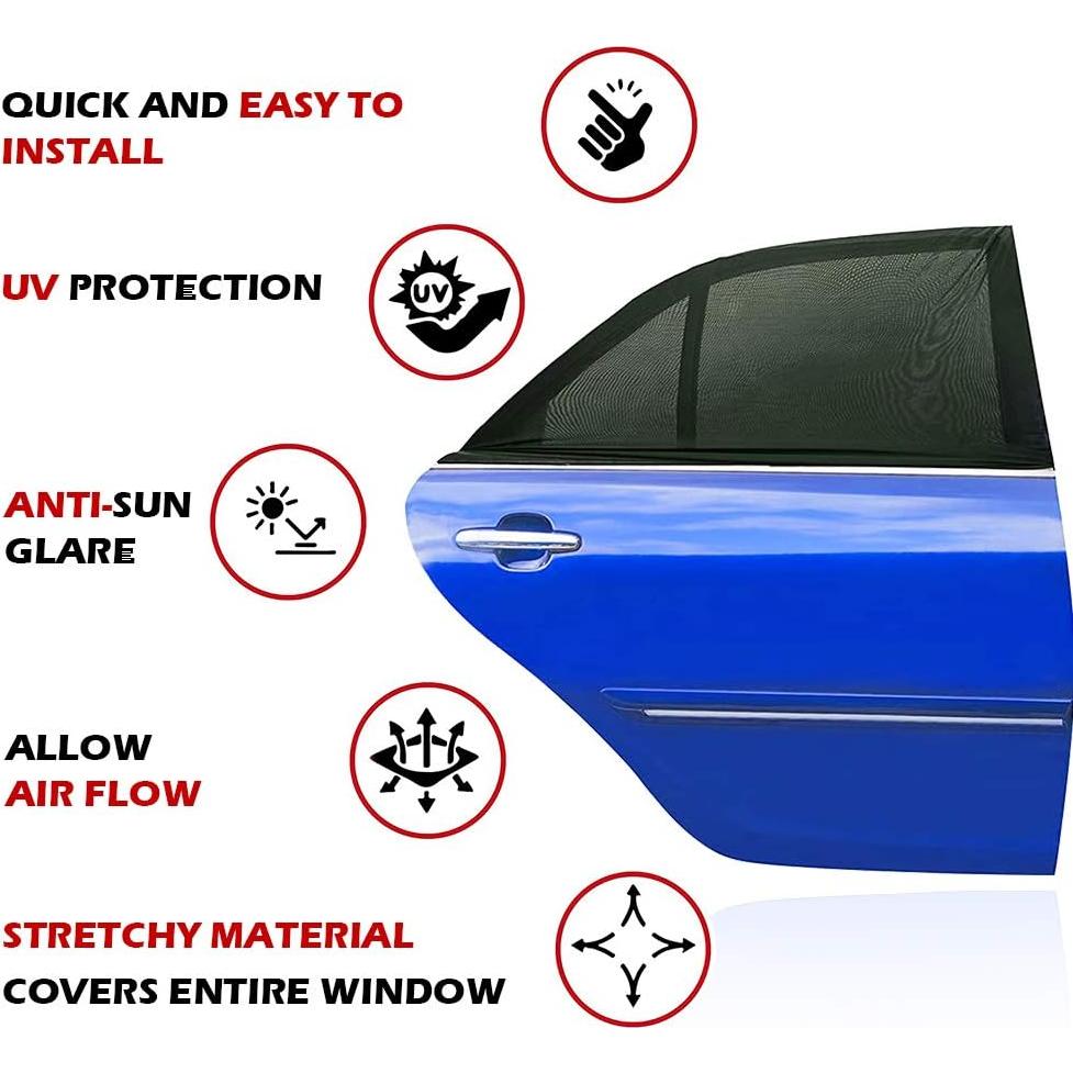 Sombrillas para Ventanas de Auto AUGOLA - Paquete de 2, Grande