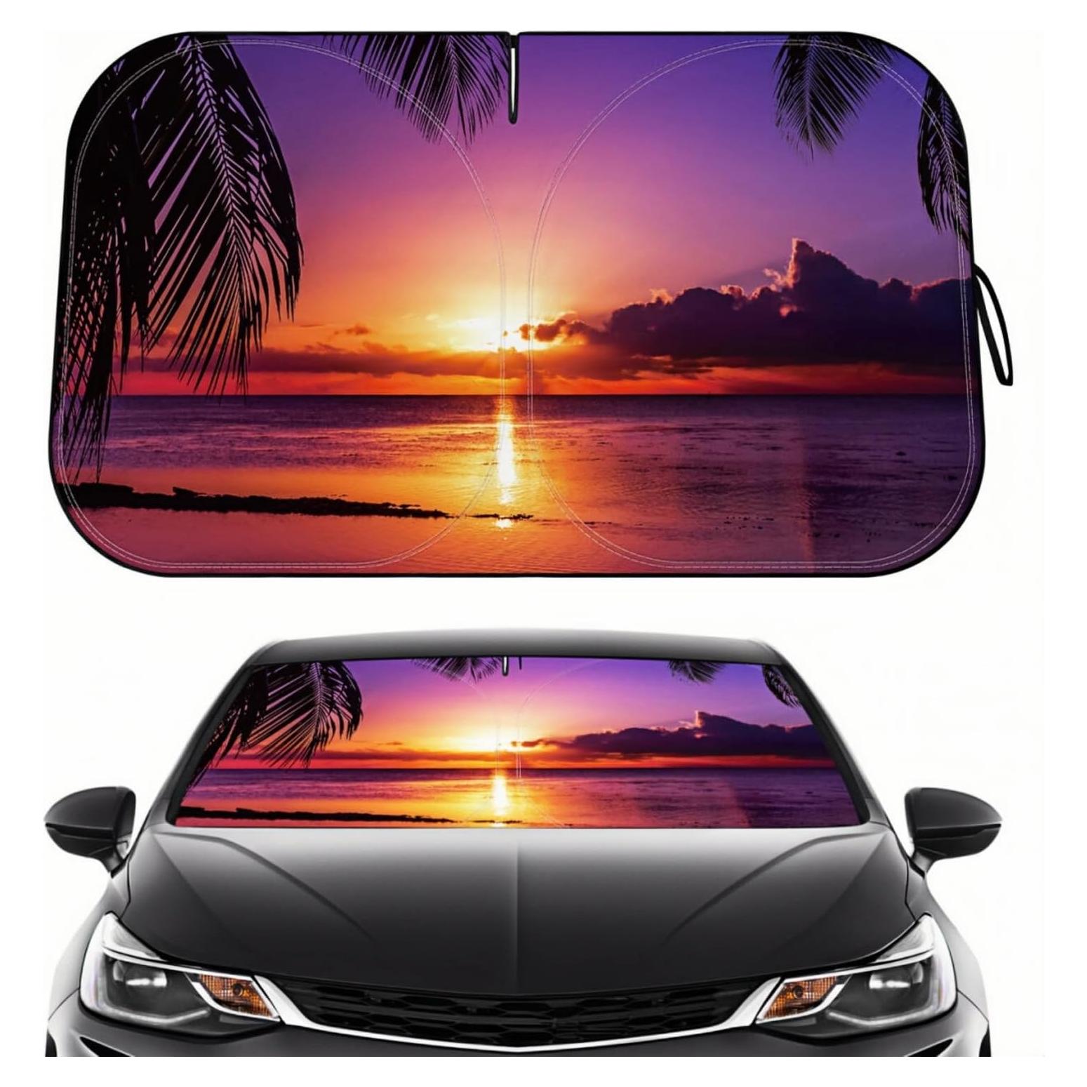 Protector Solar Parabrisas Coche LEVOTIYER 64" x 32" Púrpura