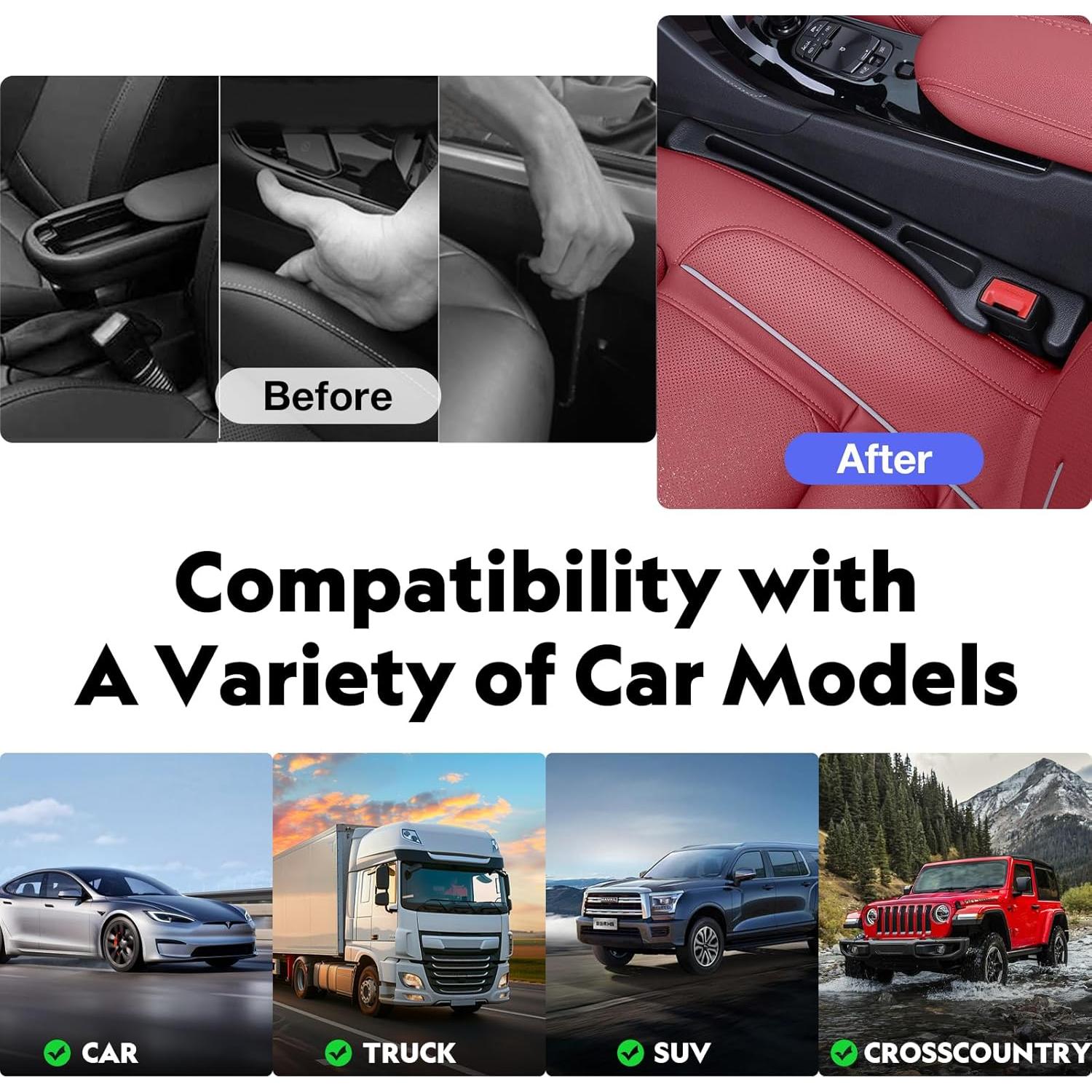 Relleno Espacio entre Asientos Eptchn - Negro, 1 Set