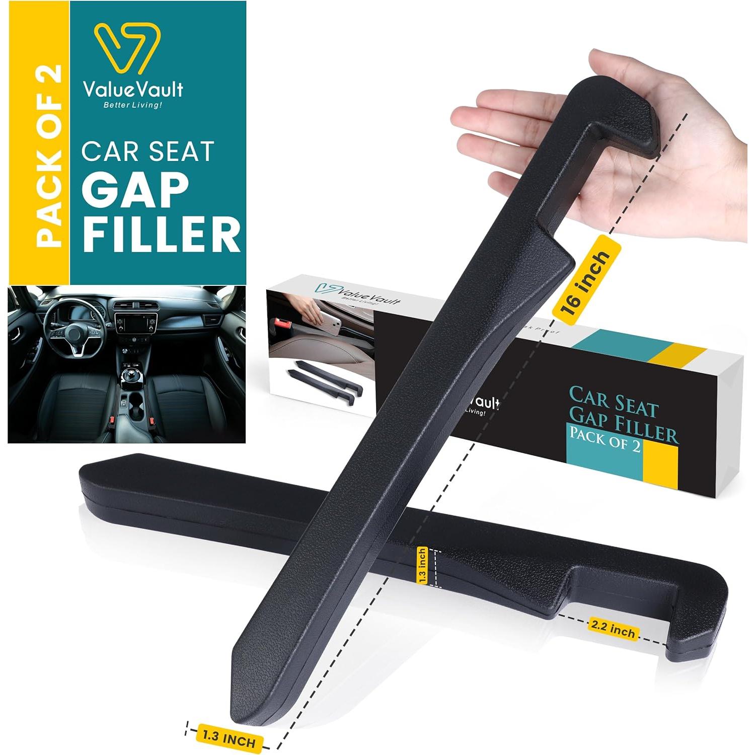 Relleno Espacio Asiento Coche ValueVault 2 Piezas Negro