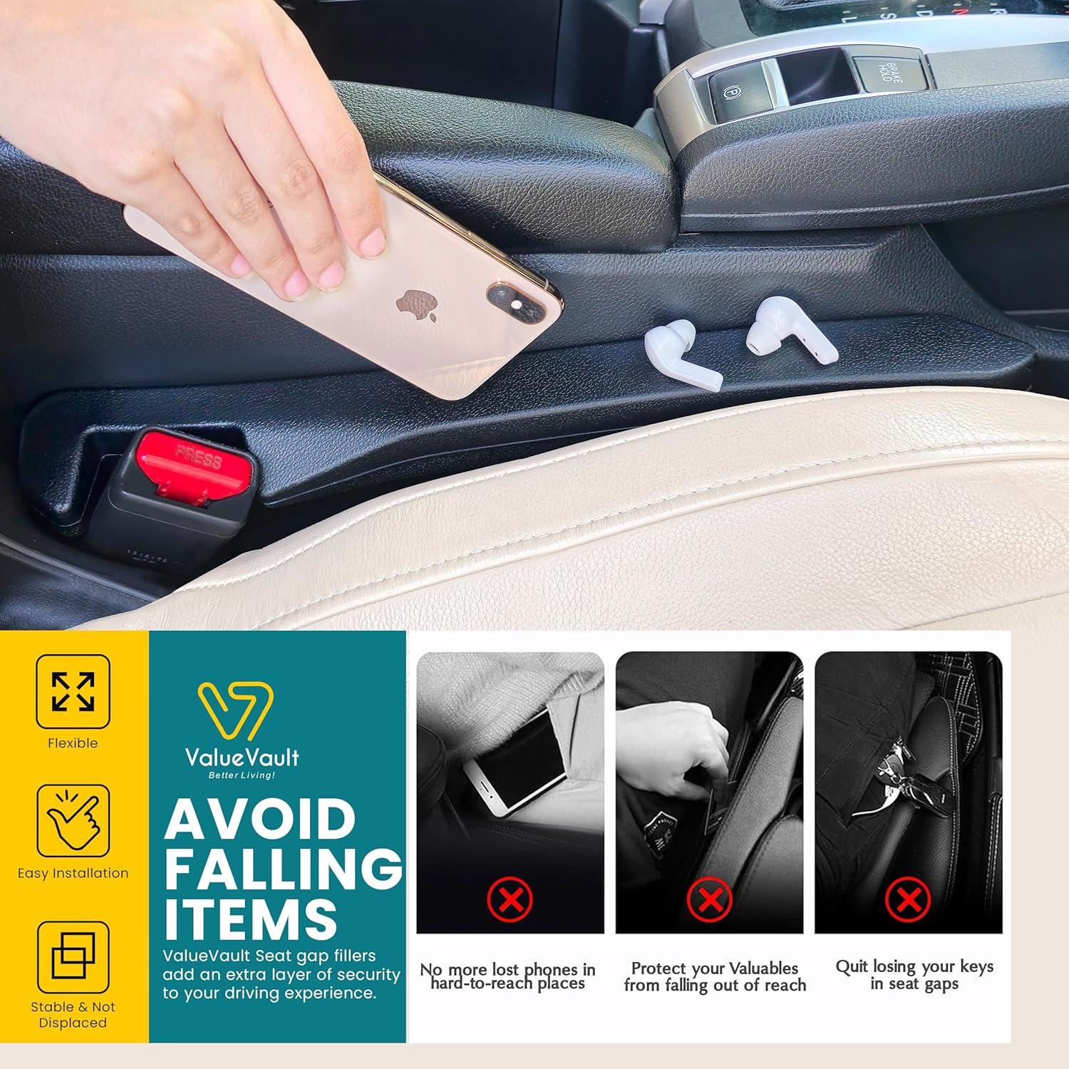 Relleno Espacio Asiento Coche ValueVault 2 Piezas Negro