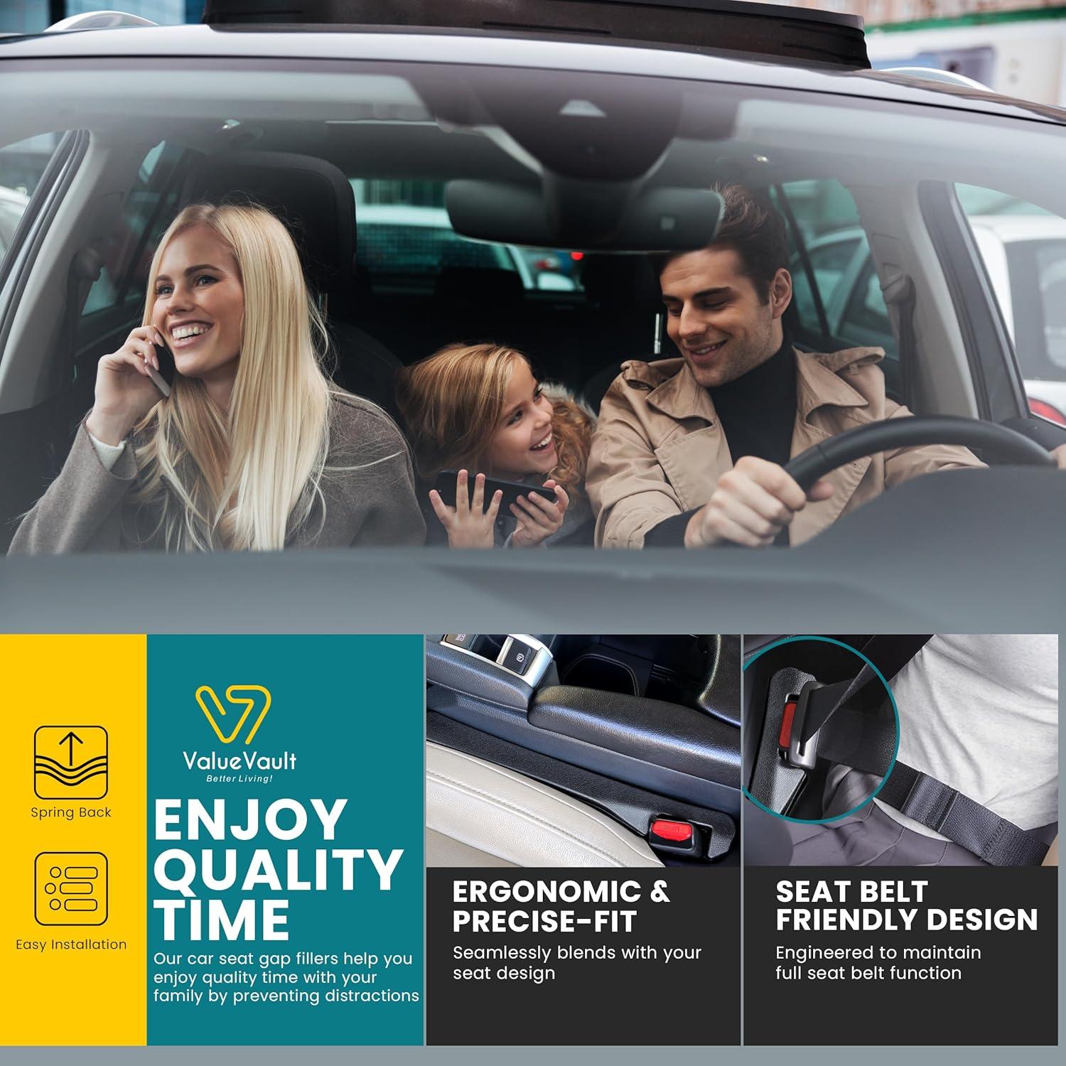 Relleno Espacio Asiento Coche ValueVault 2 Piezas Negro