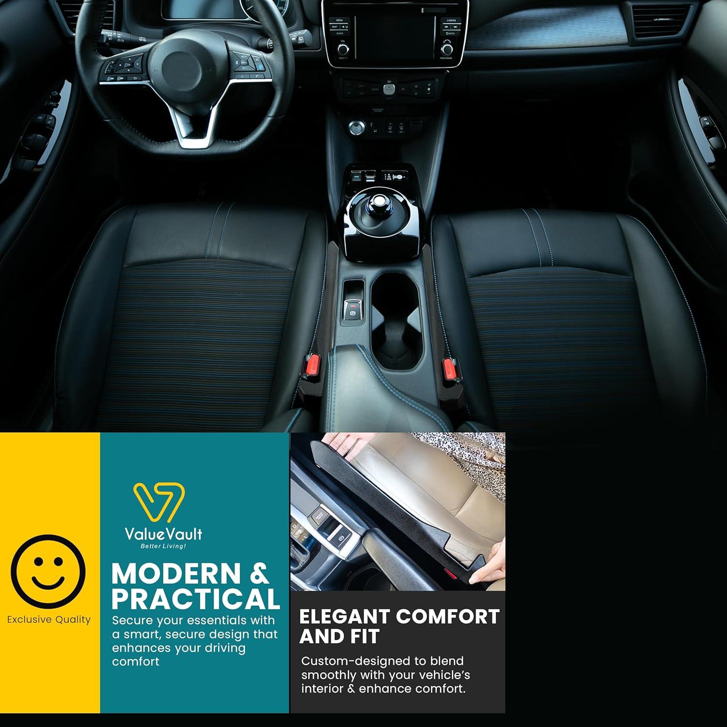 Relleno Espacio Asiento Coche ValueVault 2 Piezas Negro