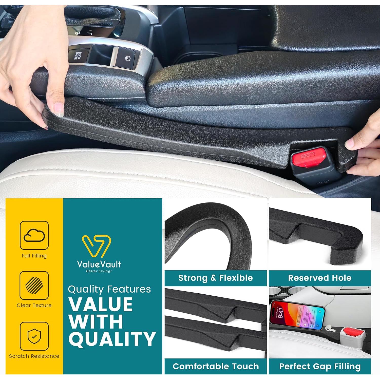 Relleno Espacio Asiento Coche ValueVault 2 Piezas Negro