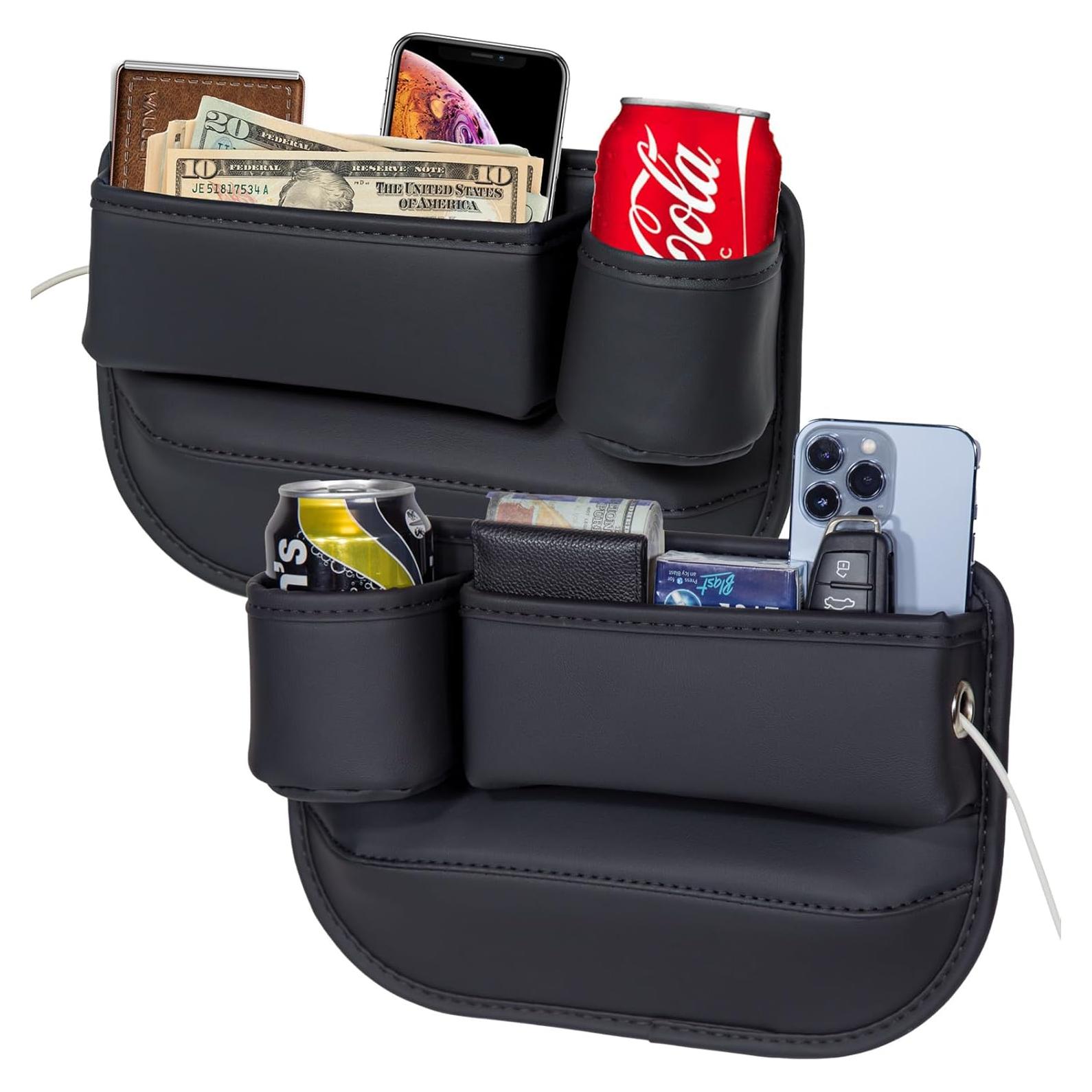 Organizador de Asiento de Coche WOVAZUS BJ con Portavasos Negro