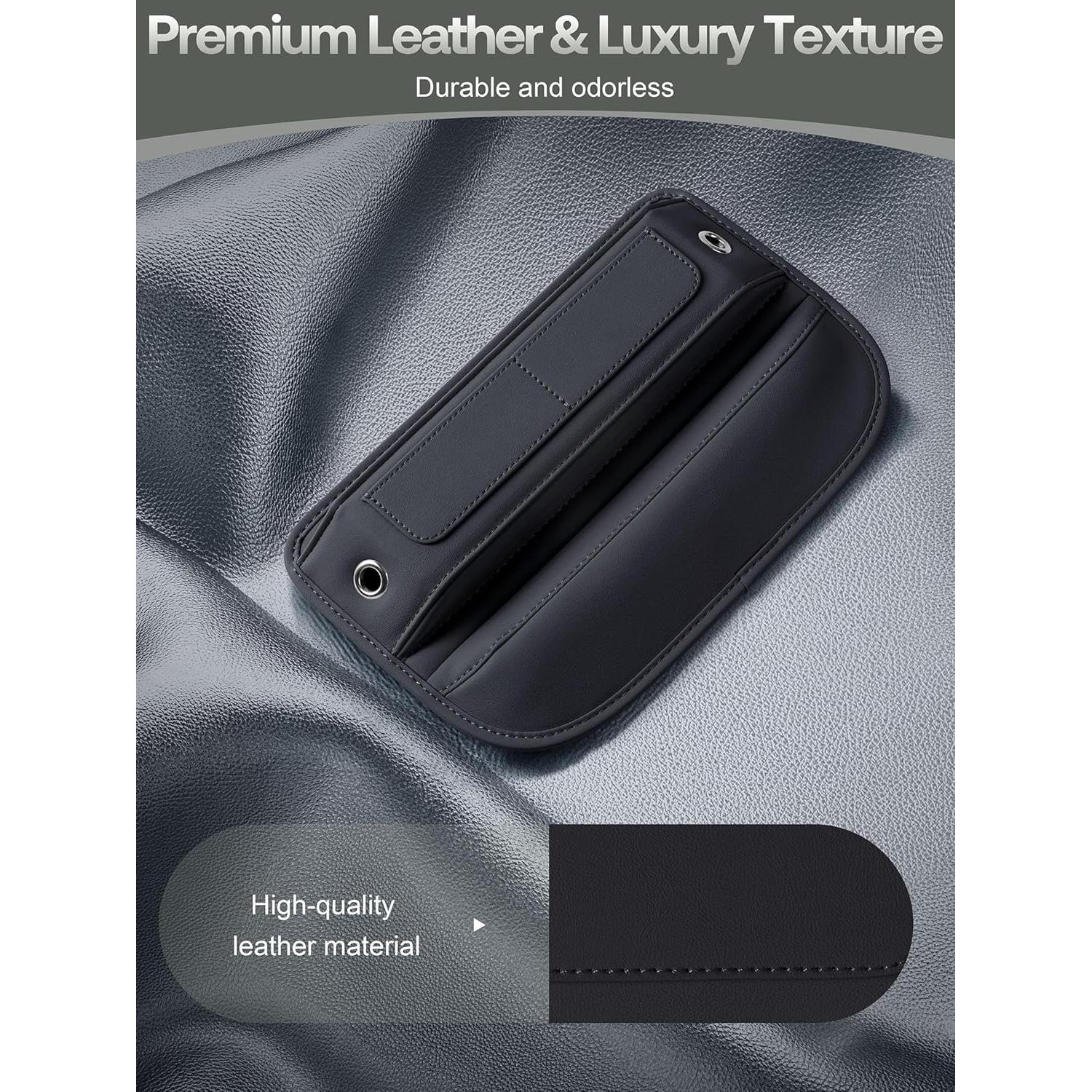 Organizador de Espacio entre Asientos Owntow de Cuero Negro - 2 Piezas