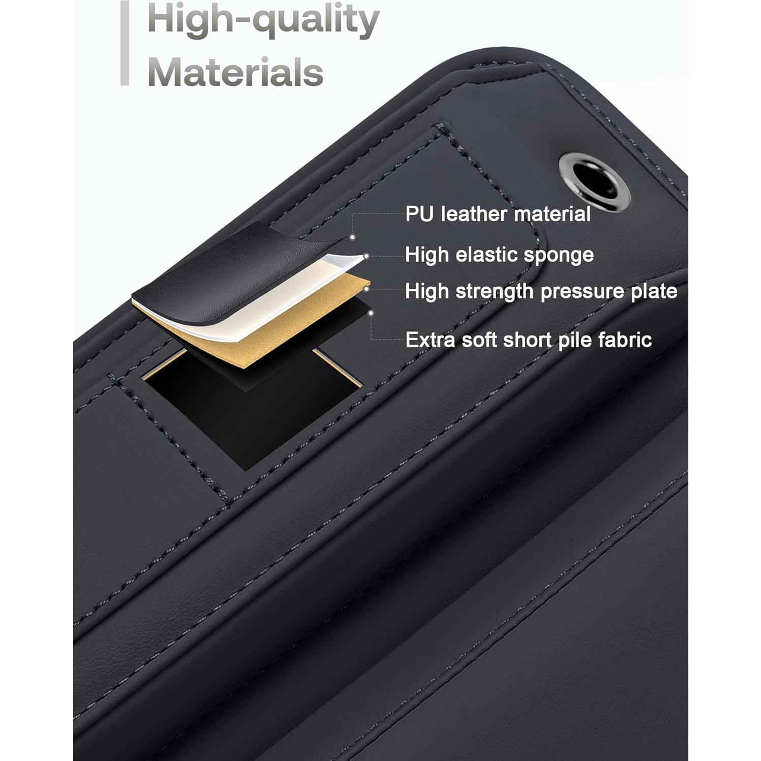 Organizador de Espacio entre Asientos Owntow de Cuero Negro - 2 Piezas