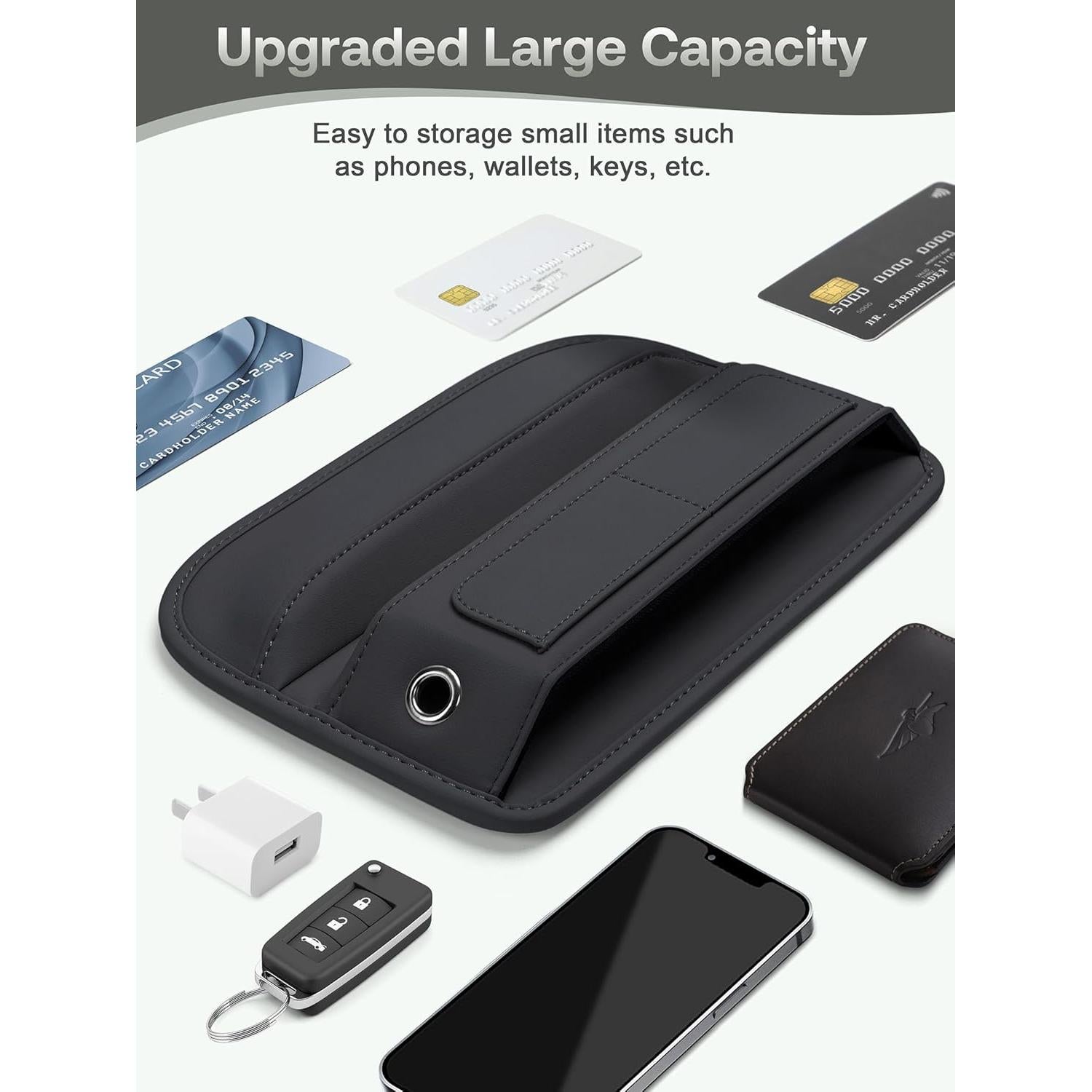 Organizador de Espacio entre Asientos Owntow de Cuero Negro - 2 Piezas