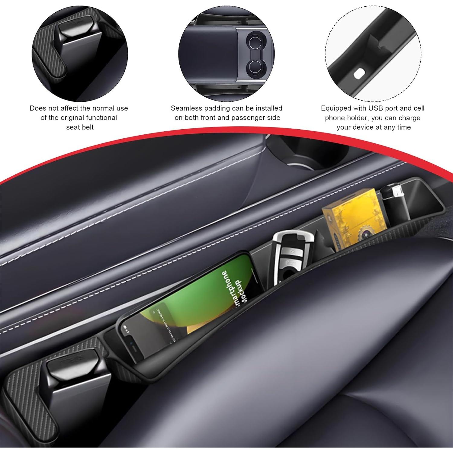 Relleno de Espacio entre Asientos de Coche KVAEY Negro