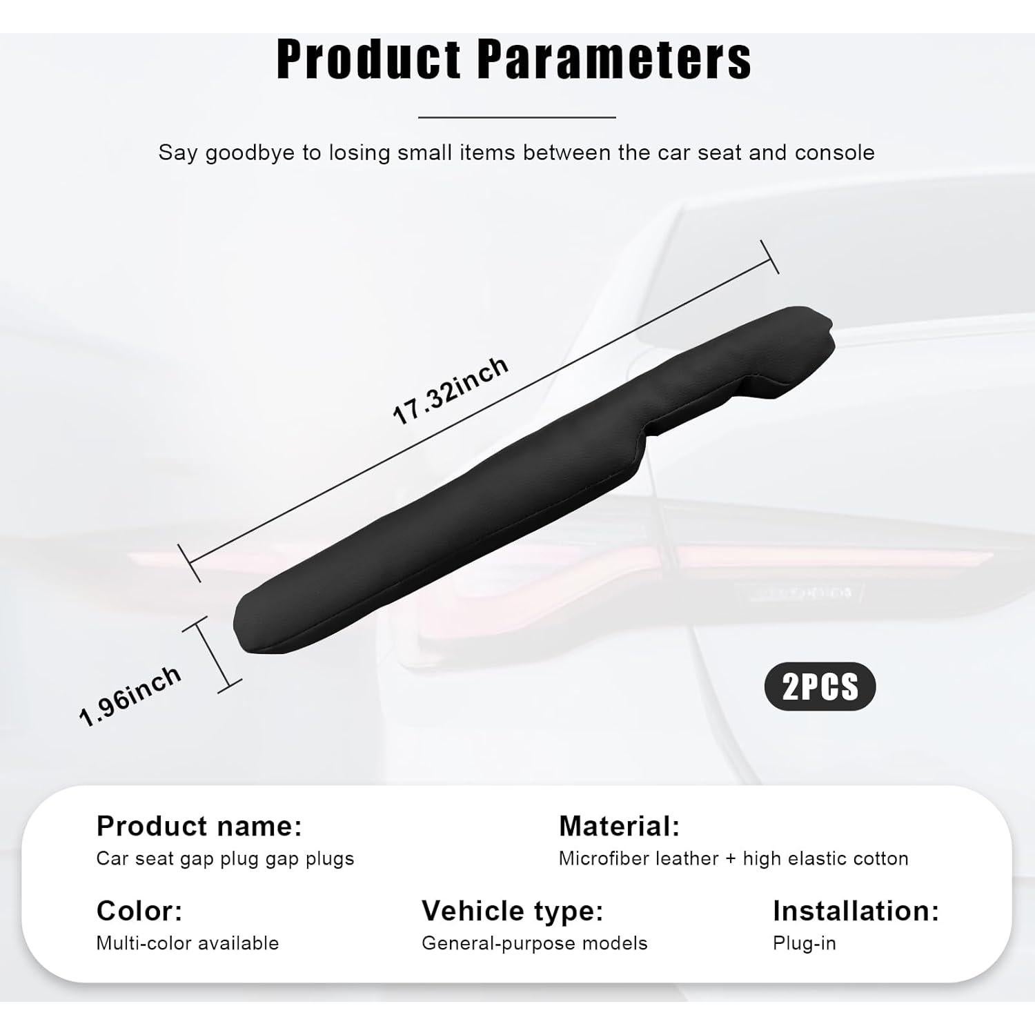 Relleno de Espacio entre Asientos de Cuero Suvnie 43x5cm Negro