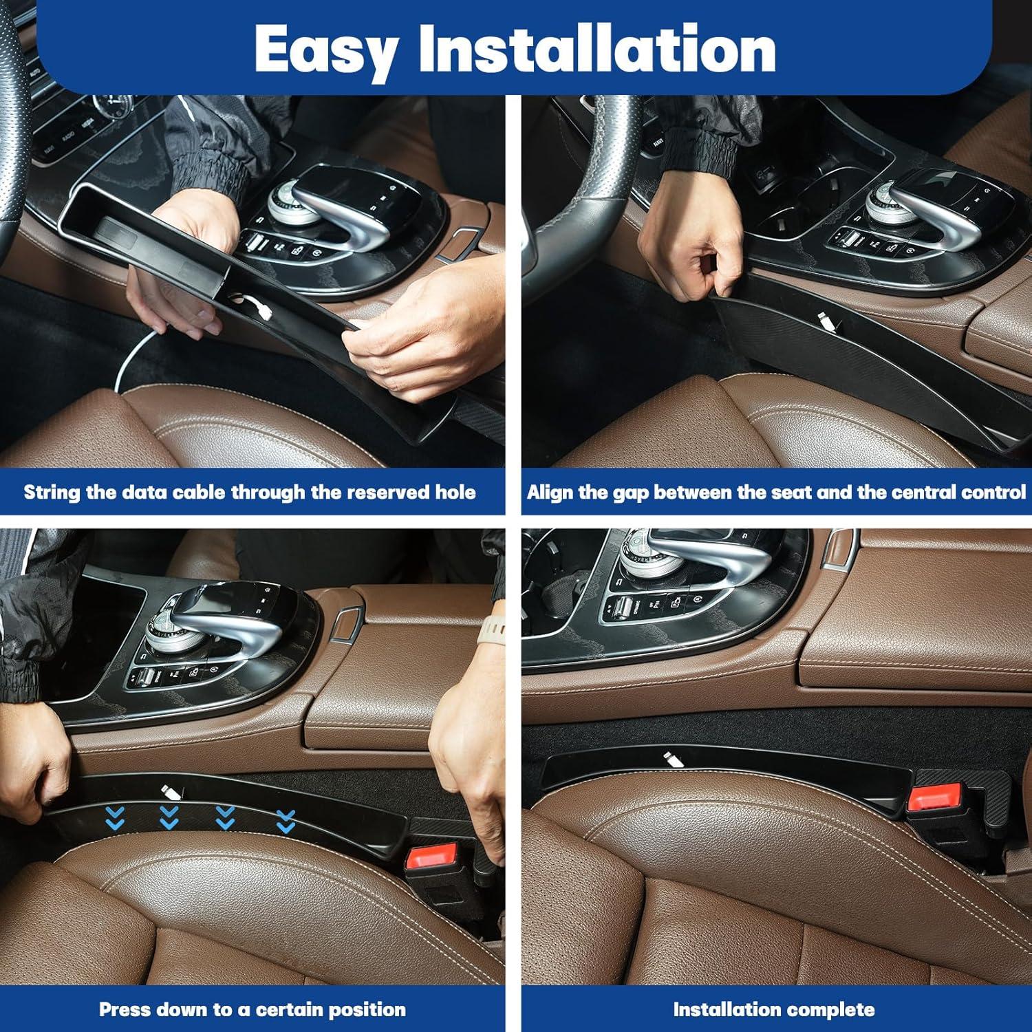 Relleno de Espacio entre Asientos DONTRD 40x5.3cm Negro 2Pcs