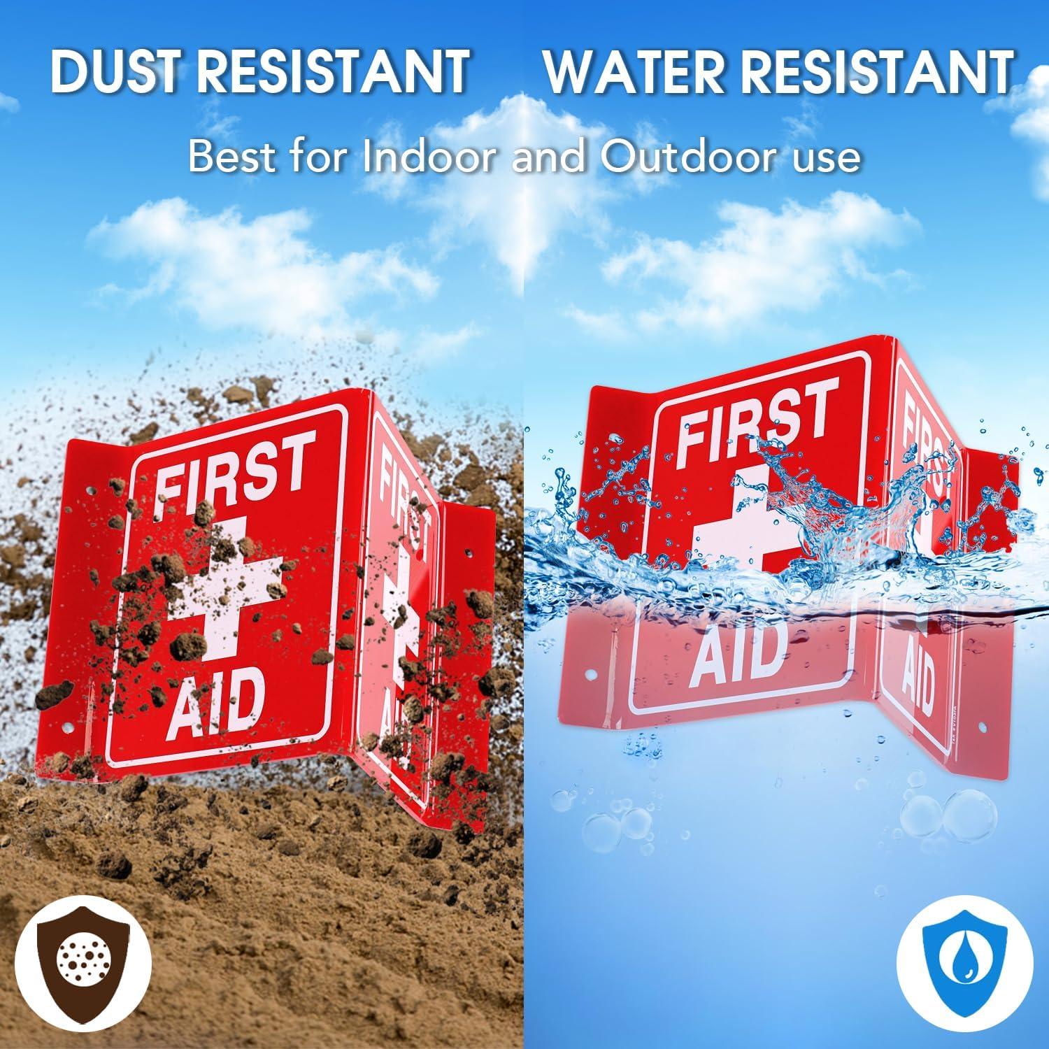 Señal de Primeros Auxilios T&R - 4 Piezas Acrílico 20.32x15.24cm