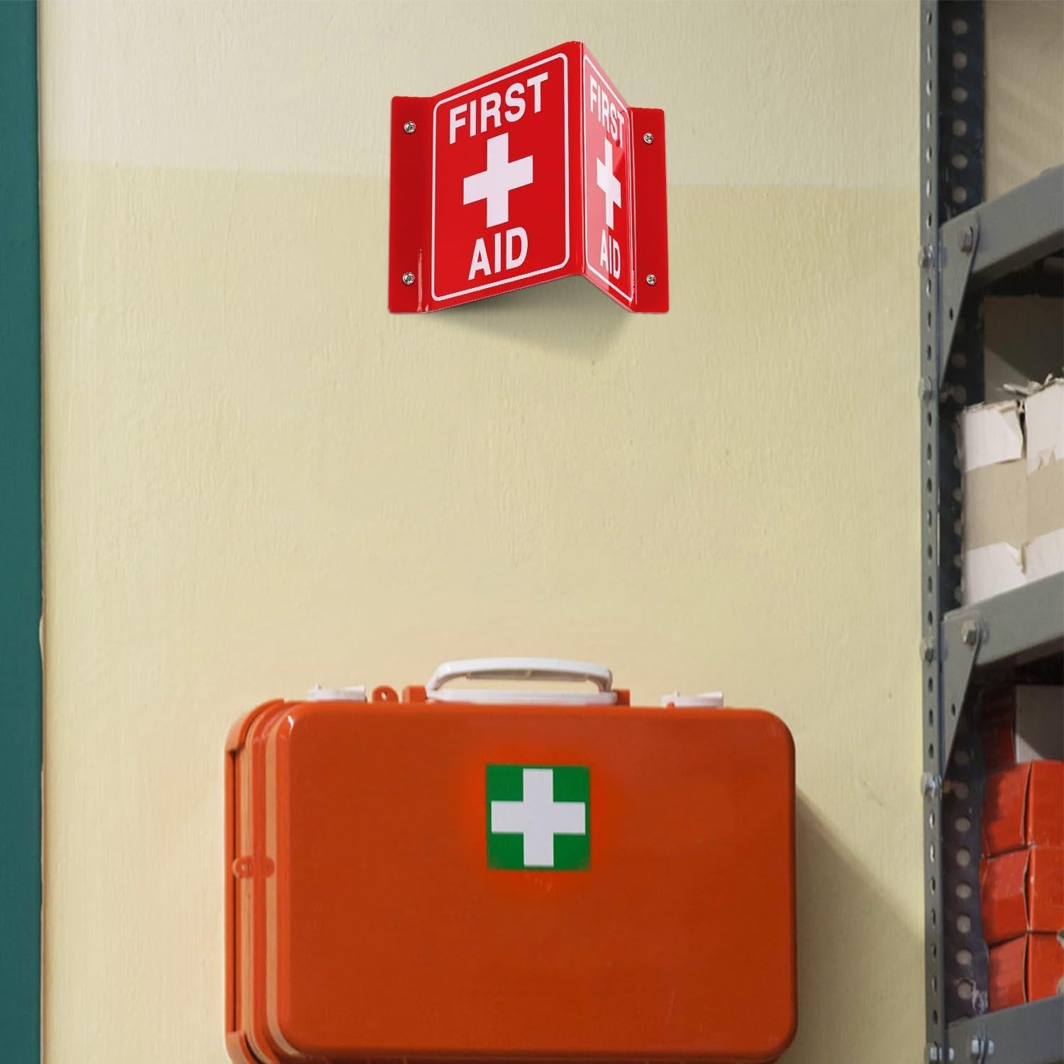 Señal de Primeros Auxilios T&R - 4 Piezas Acrílico 20.32x15.24cm