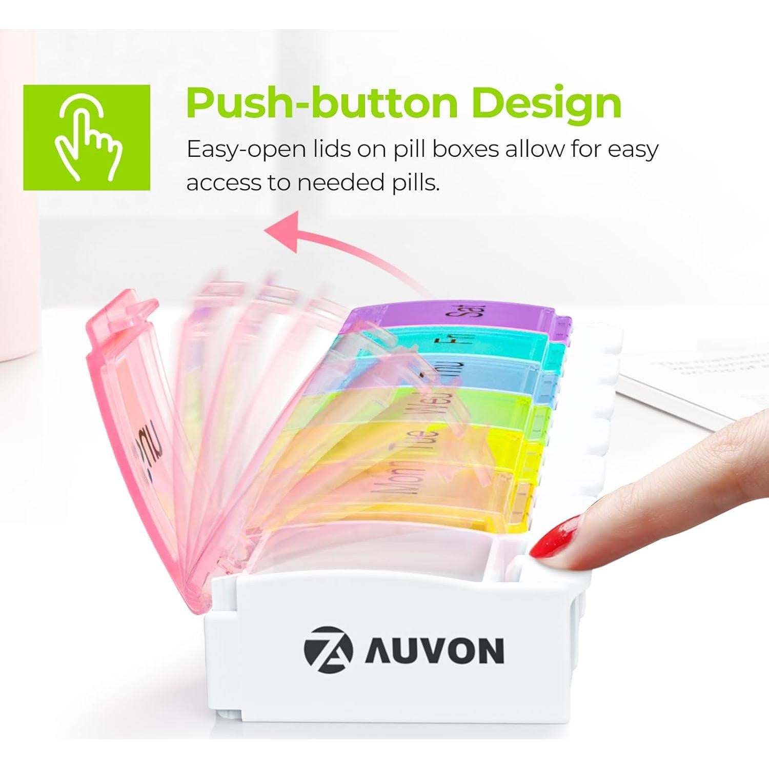 Organizador Semanal de Pastillas AUVON Libre de BPA 7 Días