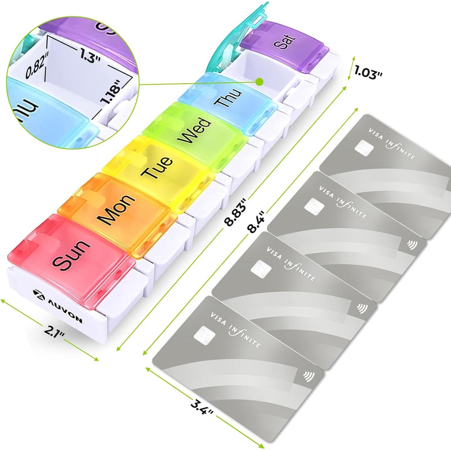 Organizador Semanal de Pastillas AUVON Libre de BPA 7 Días
