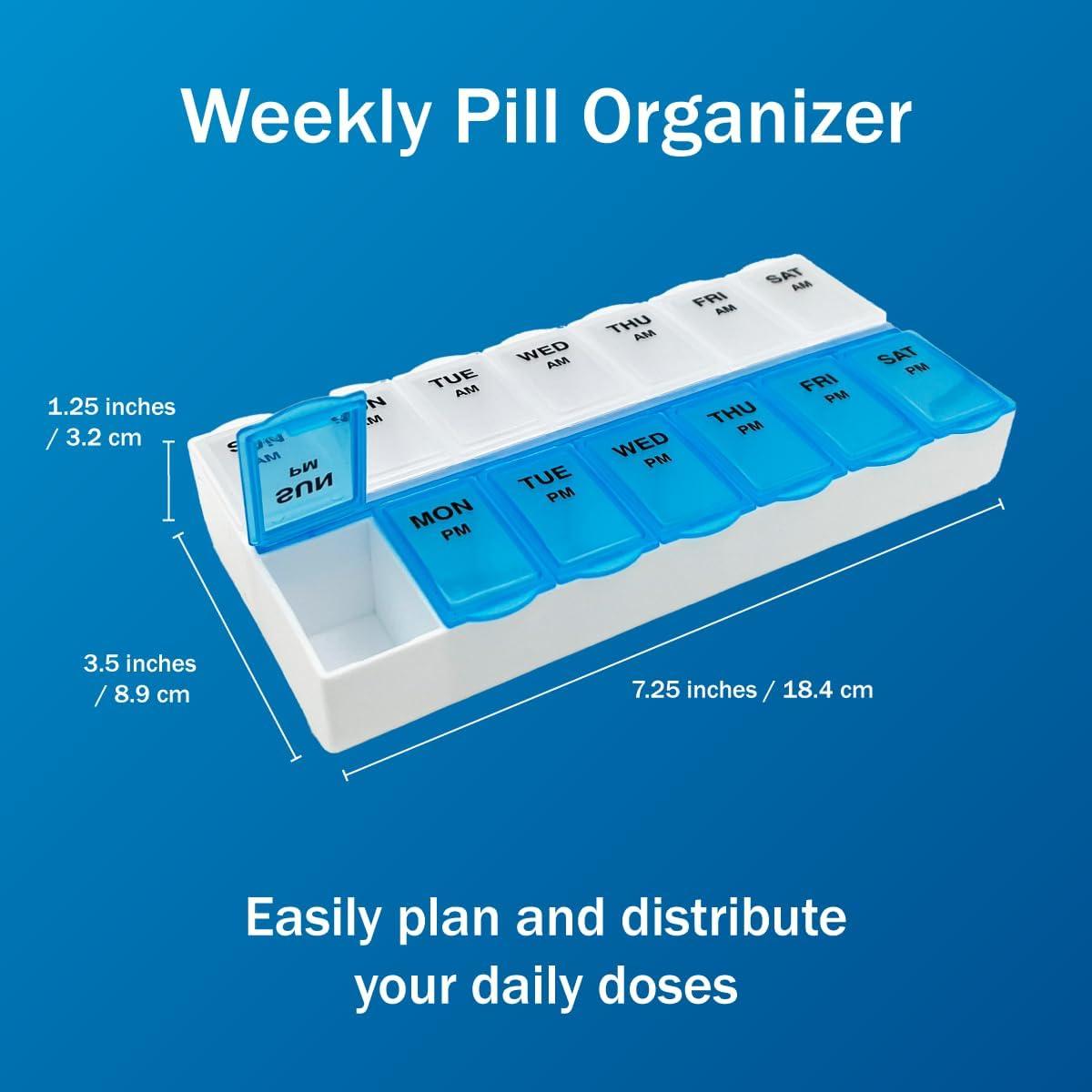 Organizador de Pastillas AM/PM Amazon Basic Care 7 Días