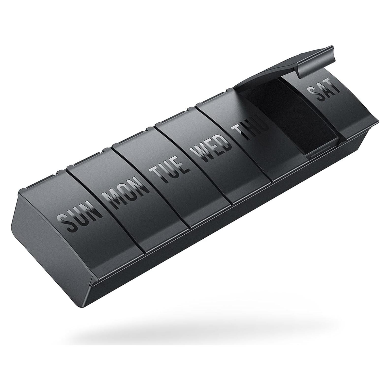 Organizador de Pastillas Barhon Grande 7 Días Negro BPA Libre