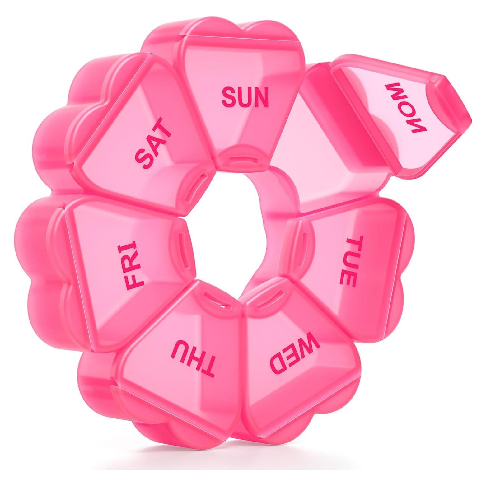 Organizador de Pastillas Semanal KAPENS Rojo 7 Compartimentos